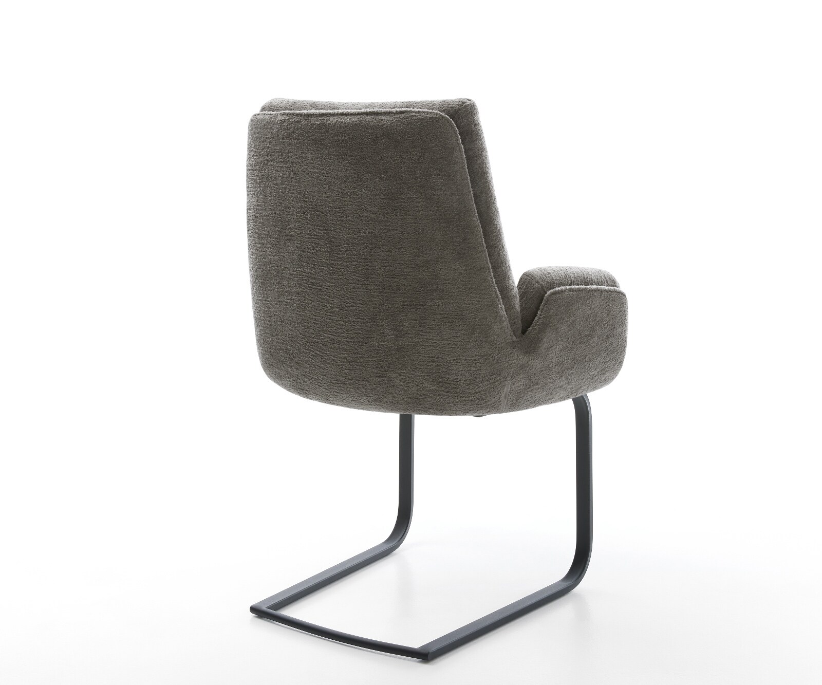 Cantilever Clea-Flex bouclé doux couleur boue pied cantilever plat noir 5