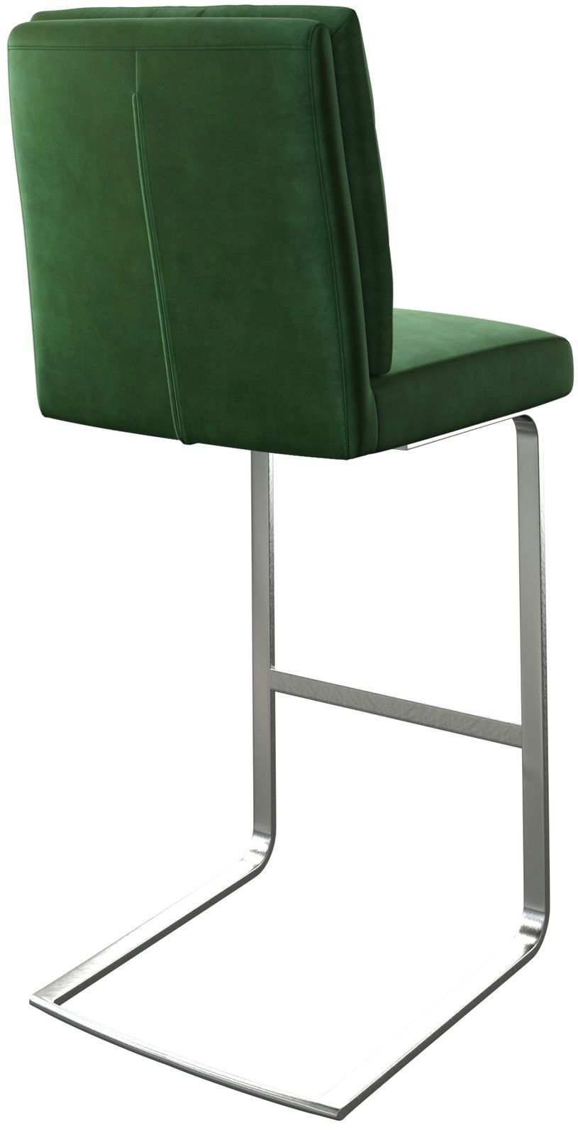 Chaise-de-bar Pela-Flex velours vert chaise cantilever acier plat inoxydable 4