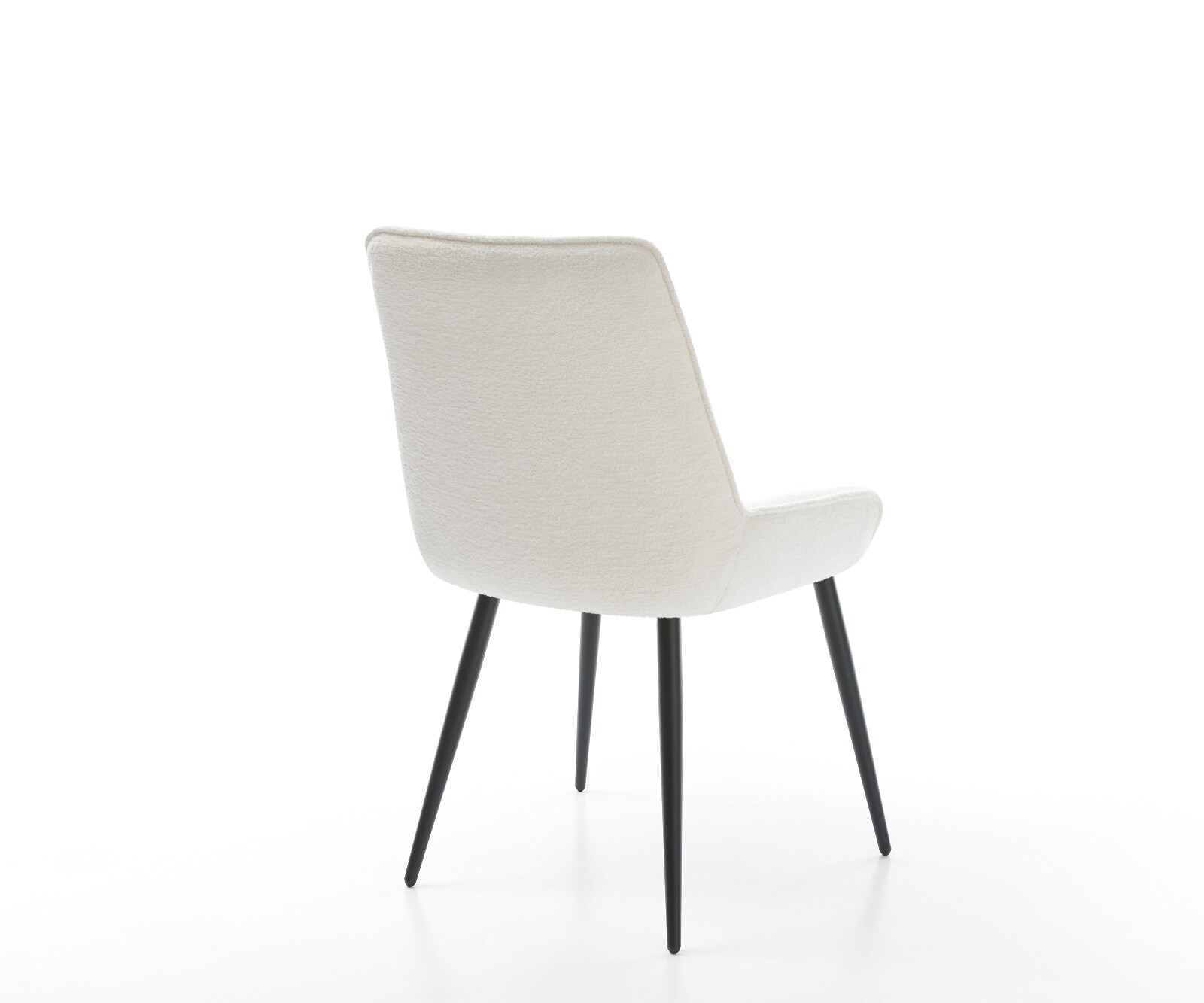 Chaise-de-salle-à-manger Taimi-Flex bouclé doux beige 4 pieds coniques noir 5
