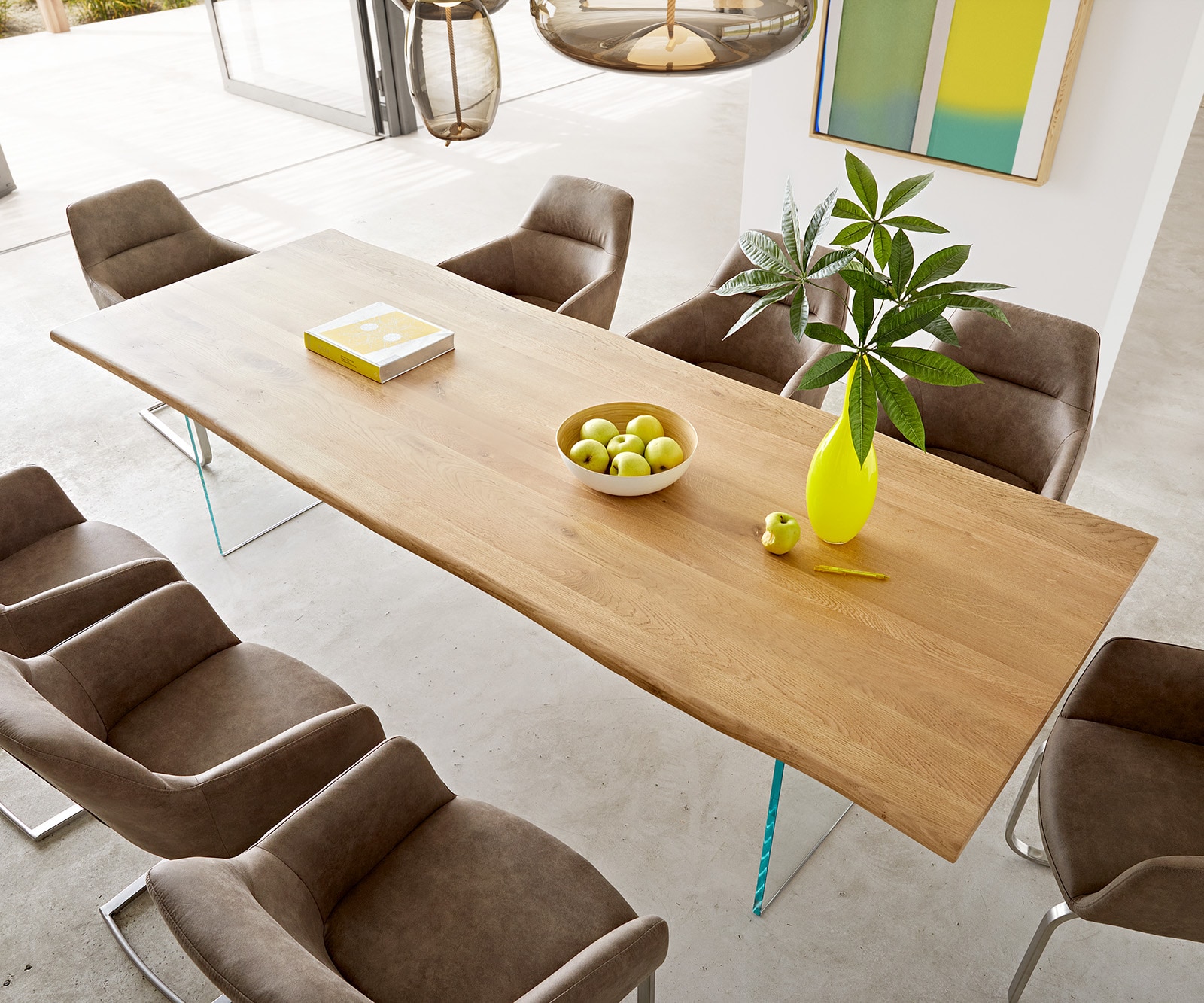 Table à manger Edge 260x100x2,5-3 chêne nature verre Live-Edge 3 Table à manger Edge 260x100x2,5-3 chêne nature verre Live-Edge 3