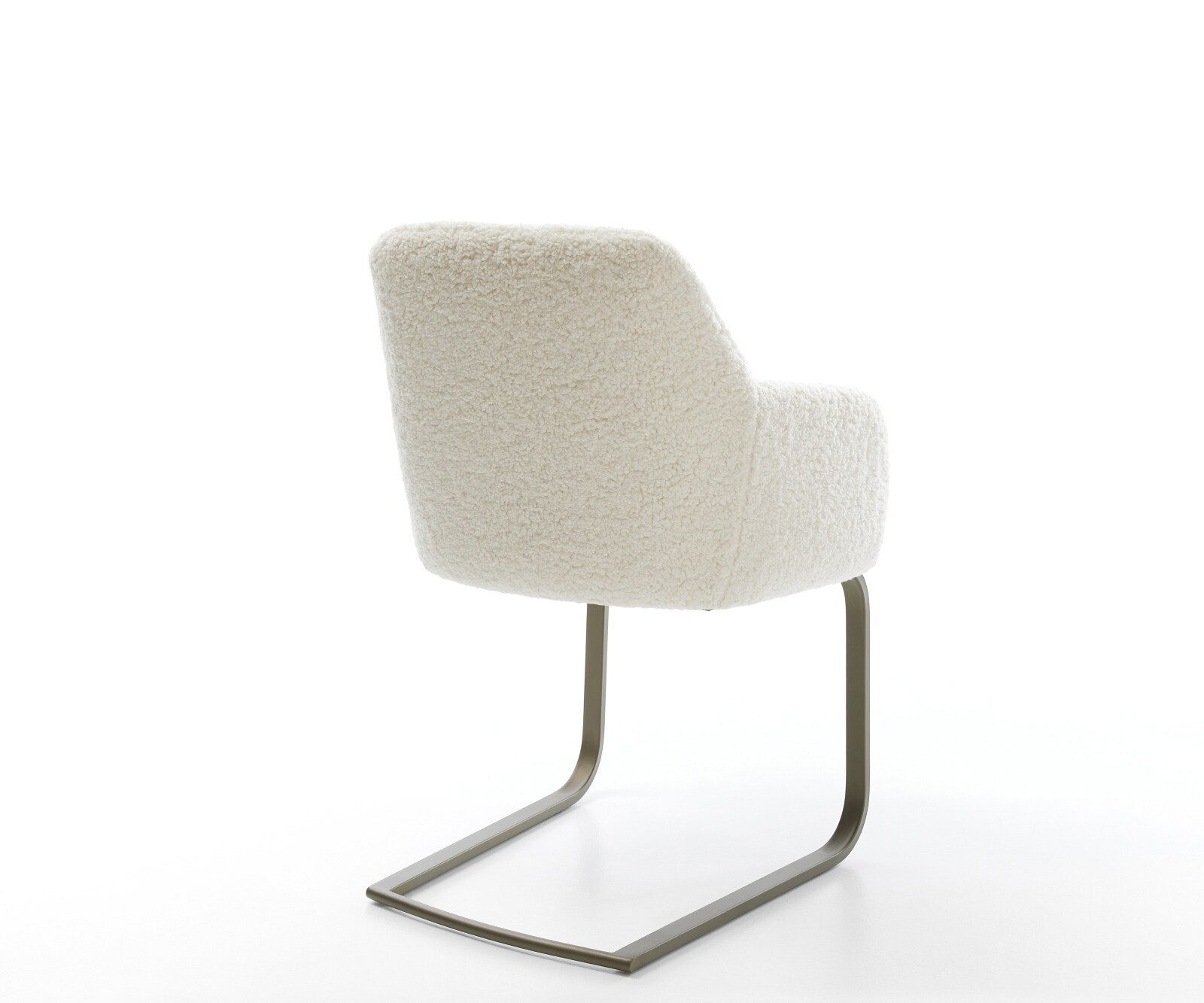 Cantilever Greg-Flex tissu teddy beige pied cantilever plat aspect titane resorts ensachés 5