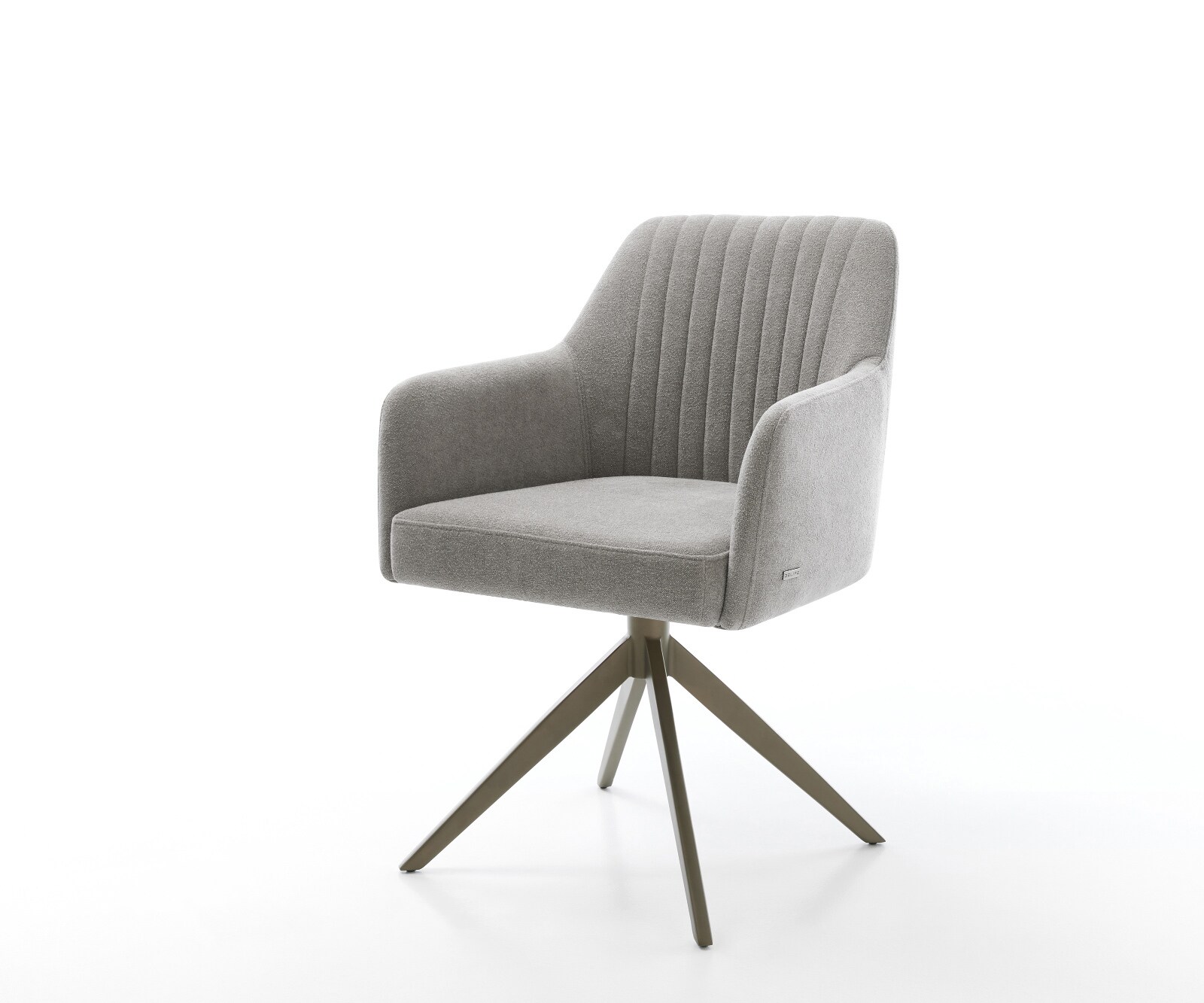 Chaise-pivotante Greg-Flex tissu structuré doux gris pied croisé large aspect titane pivotement sur 360° fonction bascule resorts ensachés 1