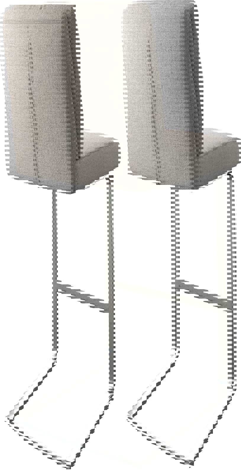 Chaise-de-bar Pela-Flex rayures gris clair chaise cantilever acier plat inoxydable 4