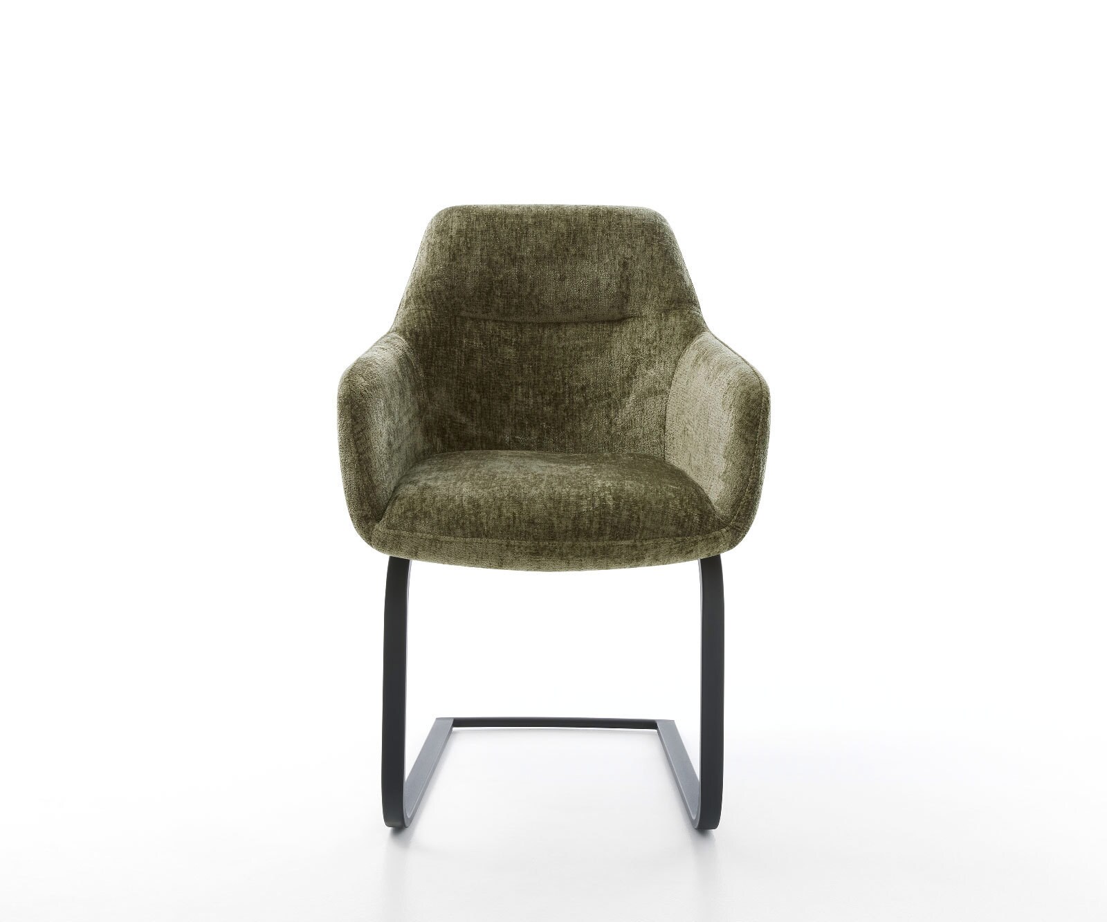Cantilever Pejo-Flex chenille olive pied cantilever plat noir ressorts ensachés 1