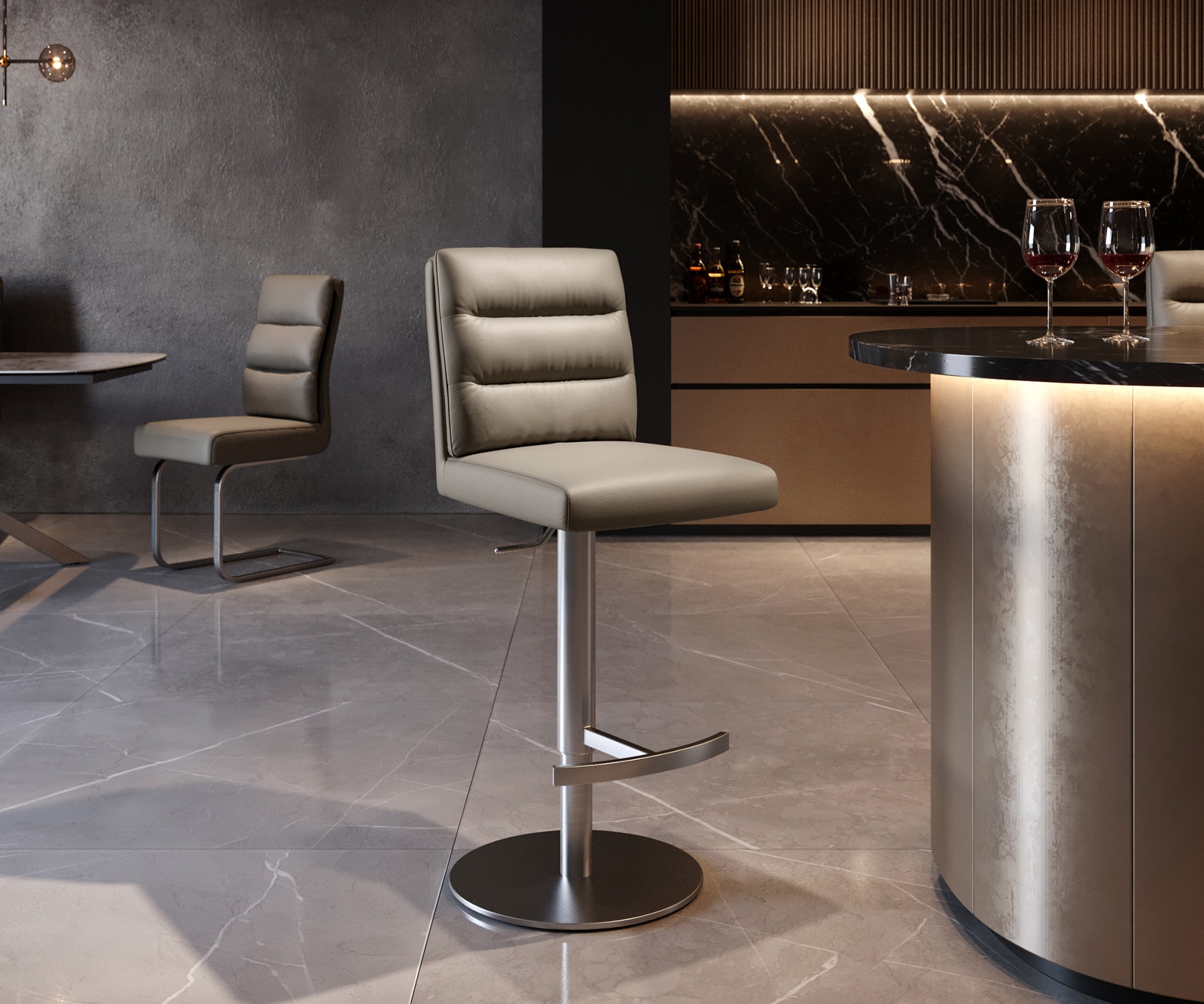 Chaise-de-bar Pela-Flex chaise rembourrée Chaise-de-bar Pela-Flex chaise rembourrée