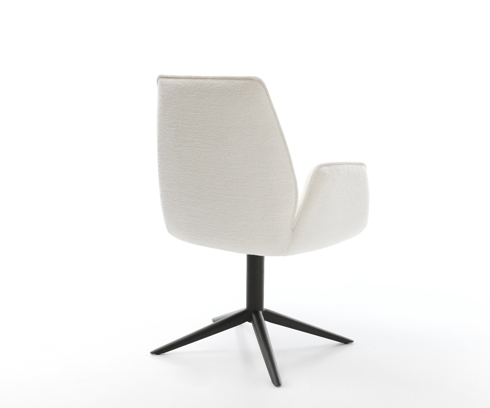 Chaise-pivotante Zoa-Flex bouclé doux beige pied de chaise 4 branches noir pivotement sur 360° fonction bascule resorts ensachés 4