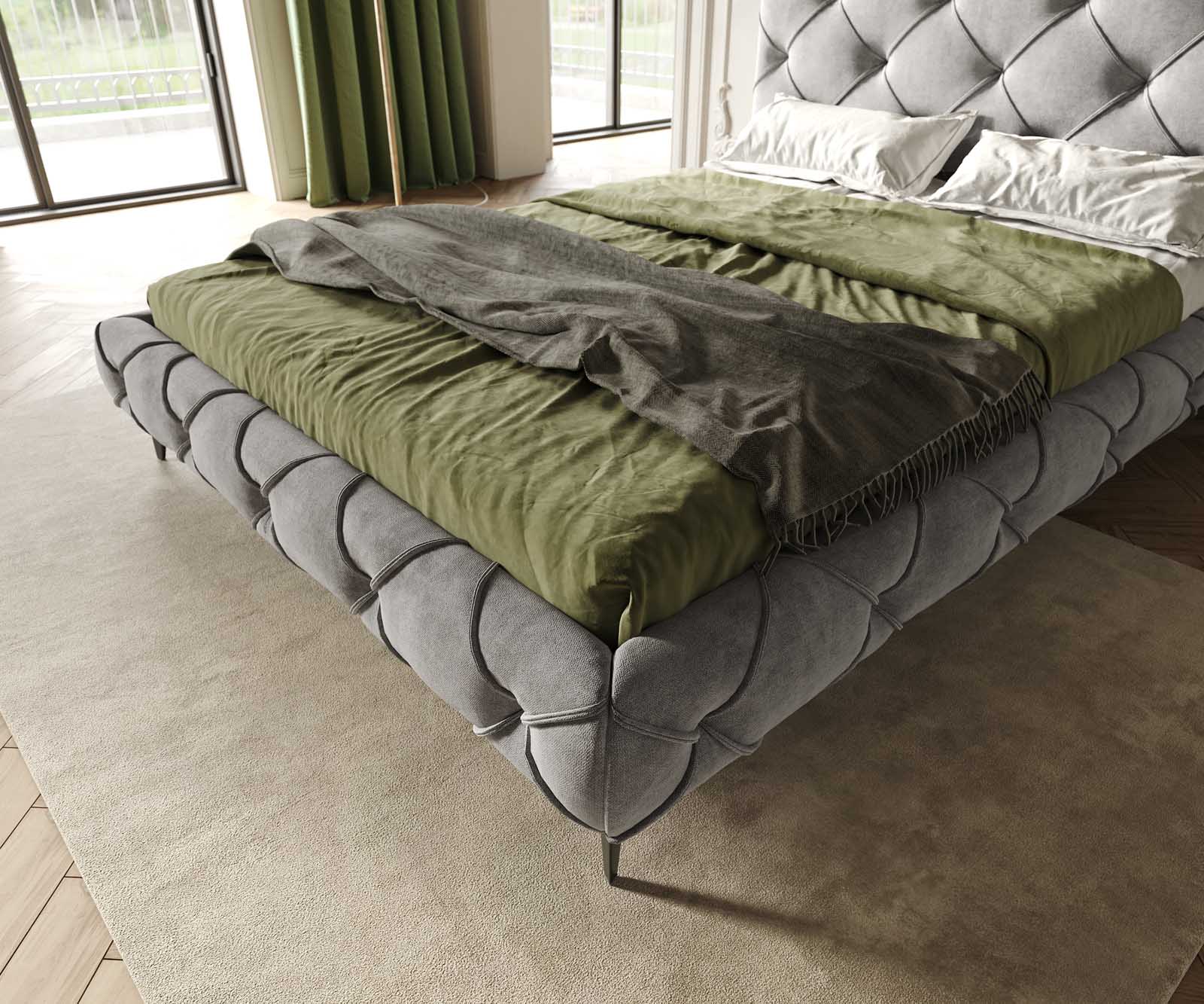 Sommier-rembourré Nayara 140x200 cm microfibre grise 6 Sommier-rembourré Nayara 140x200 cm microfibre grise 6