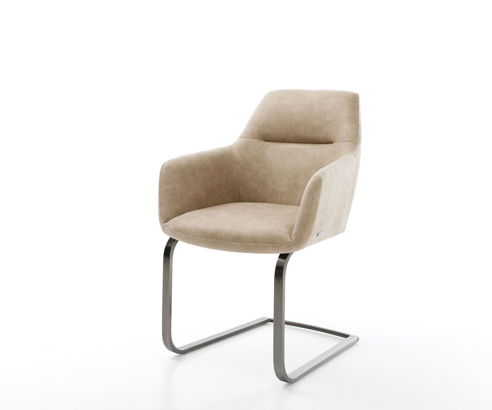 Cantilever Pejo-Flex microvelours beige vintage pied cantilever plat grafiete ressorts ensachés 1