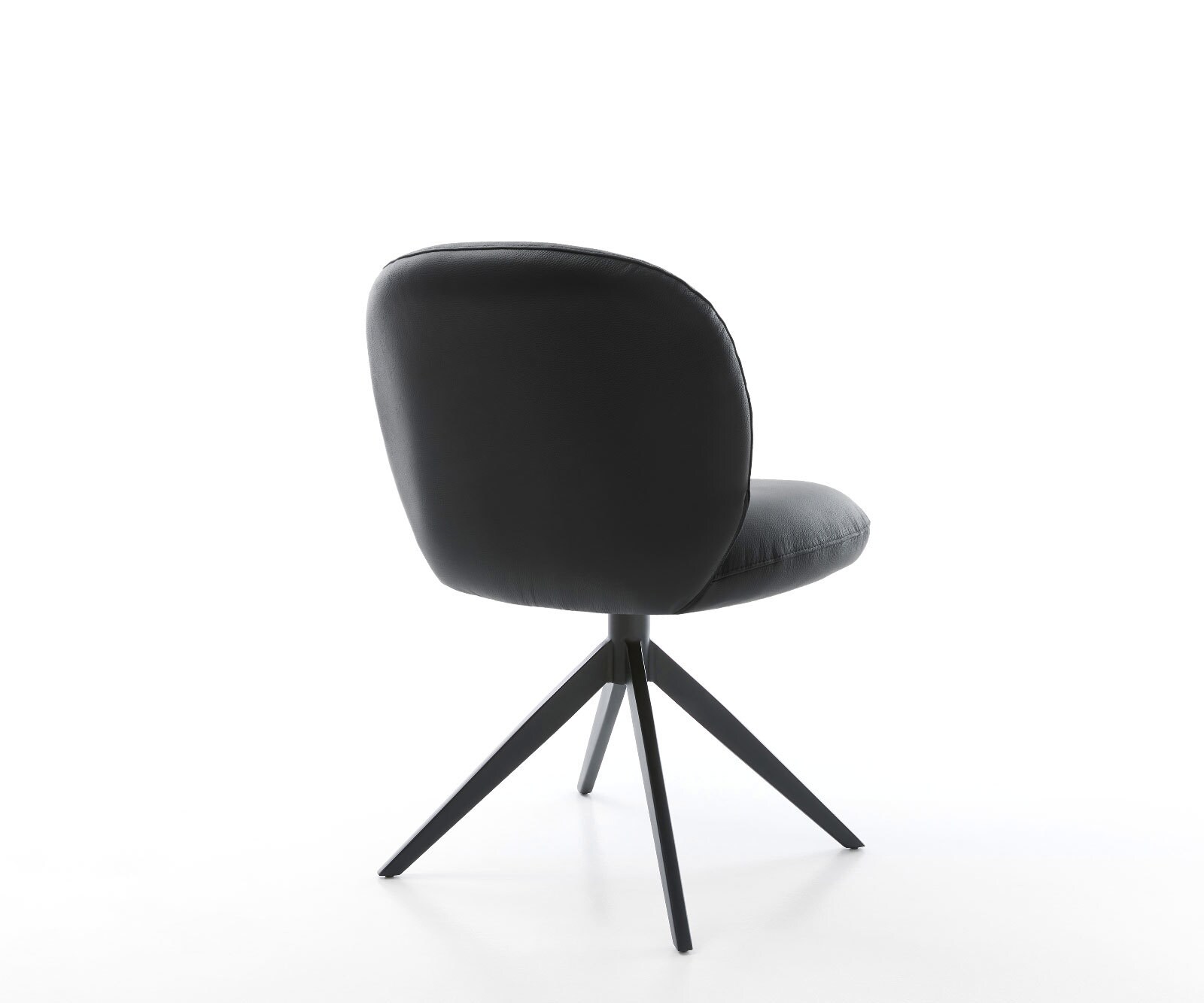 Chaise-pivotante Nube-Flex cuir de vache noir pied croisé large noir pivotement sur 360° fonction bascule ressorts ensachés 4