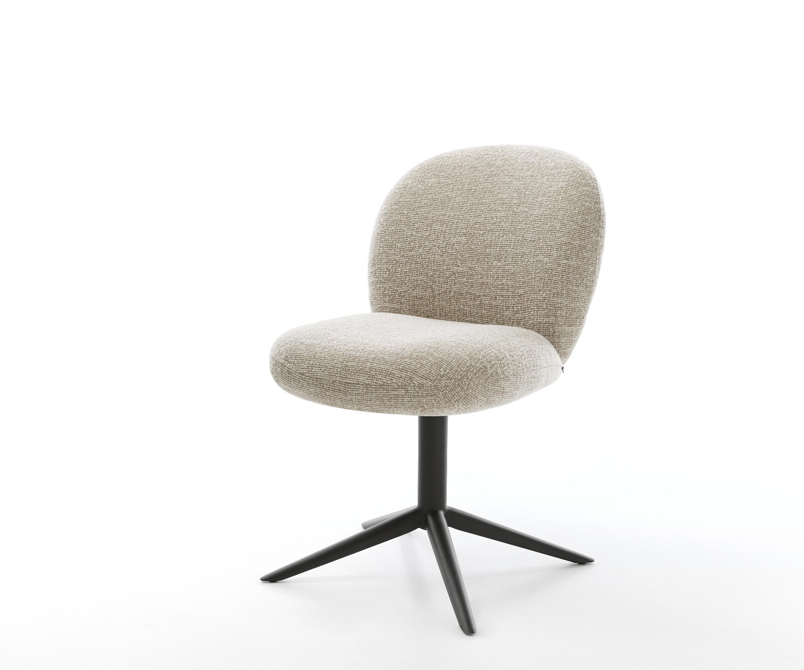 Chaise-pivotante Nube-Flex tissu tissé doux beige pied de chaise 4 branches noir pivotement sur 360° fonction bascule resorts ensachés 1