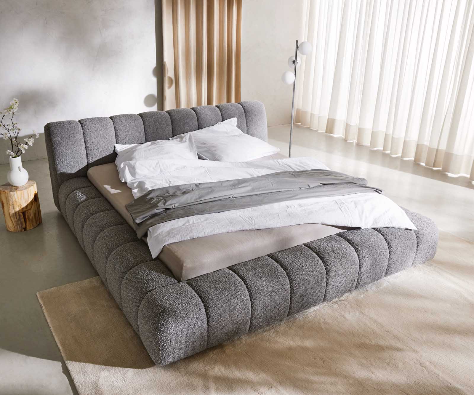Sommier-rembourré Cutio 180x200 cm Bouclé gris argenté 1