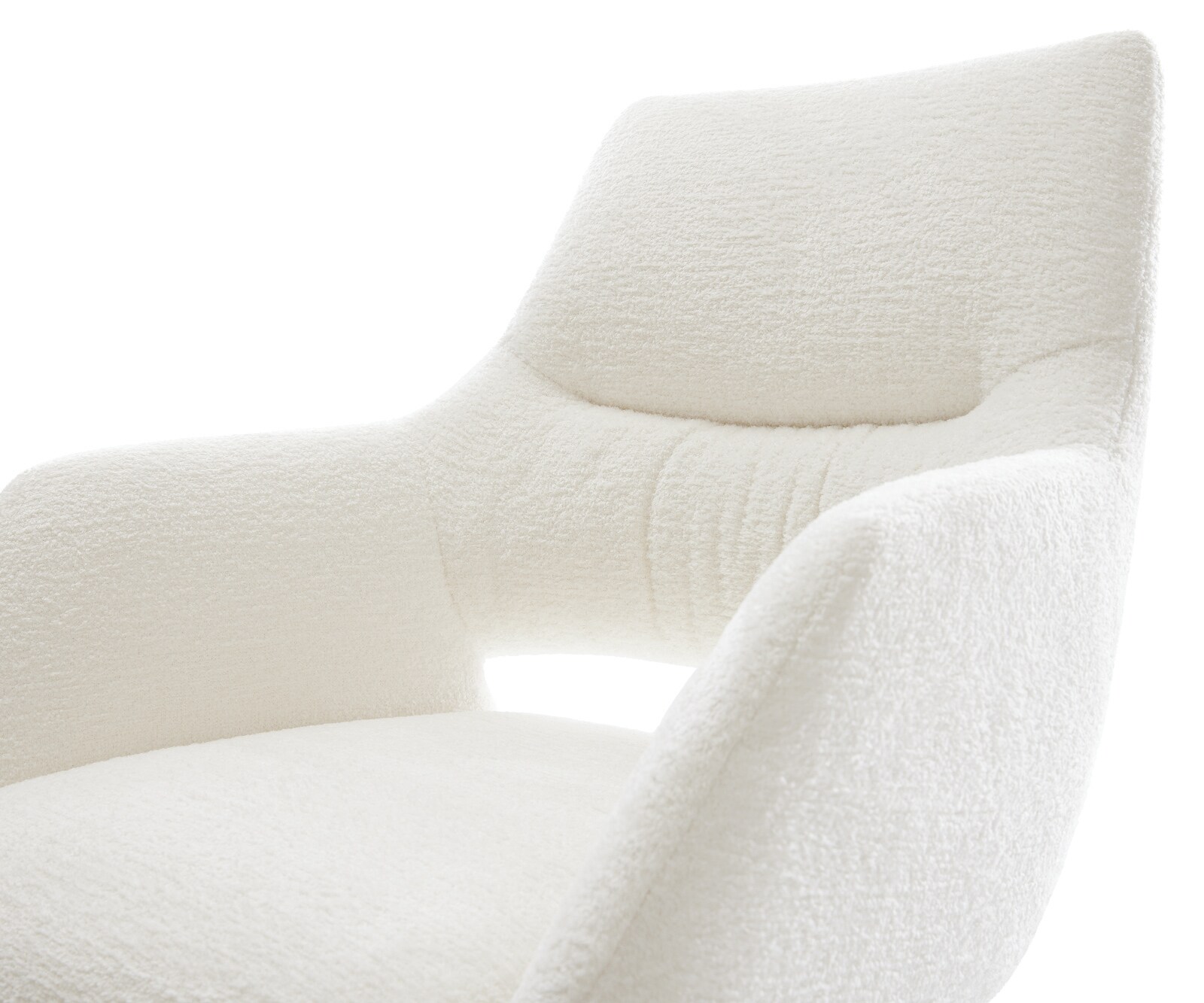 Cantilever Yago-Flex avec accoudoirs bouclé doux beige pied cantilever plat acier inoxydable resorts ensachés 4