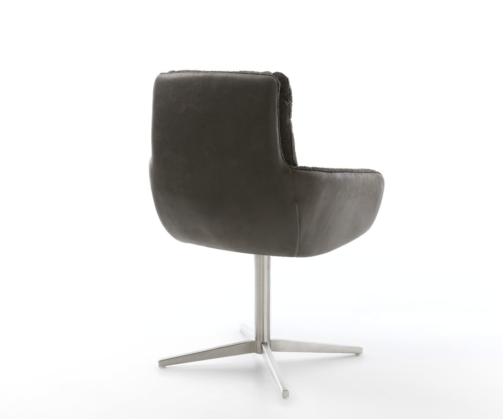 Chaise-pivotante Abelia-Flex avec accoudoirs tissu mixte noir pied de chaise 4 branches acier inoxydable brossé pivotement sur 360° 4 Chaise-pivotante Abelia-Flex avec accoudoirs tissu mixte noir pied de chaise 4 branches acier inoxydable brossé pivotement sur 360° 4