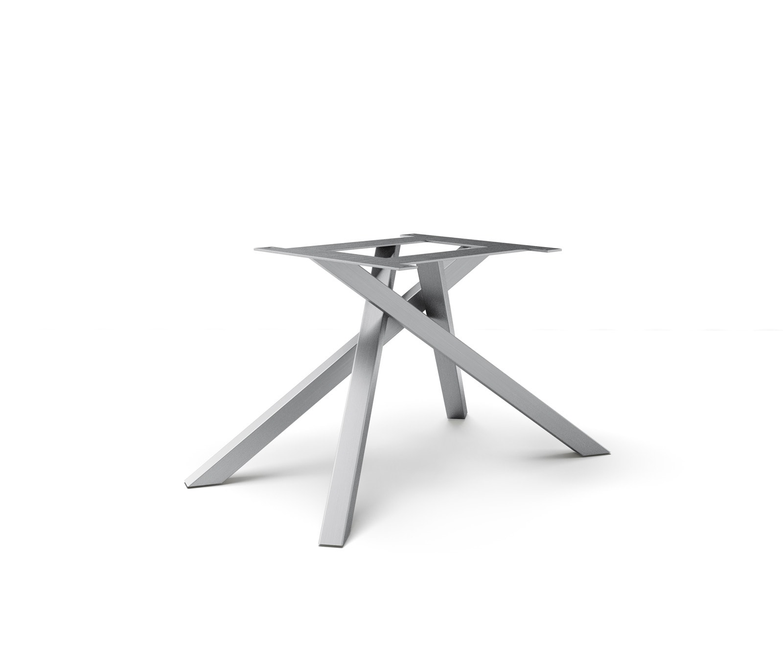 Piètement croisé rectangle en métal argenté pour tables à rallonges de 180-300 cm Piètement croisé rectangle en métal argenté pour tables à rallonges de 180-300 cm