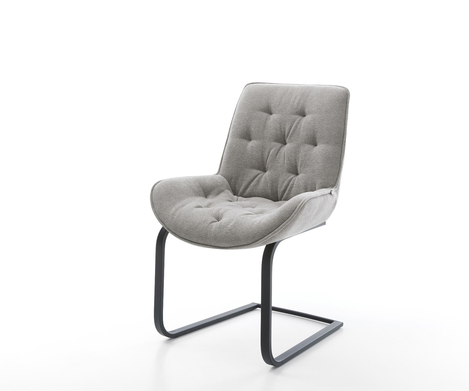 Cantilever Taimi-Flex tissu structuré doux gris pied cantilever plat noir 1