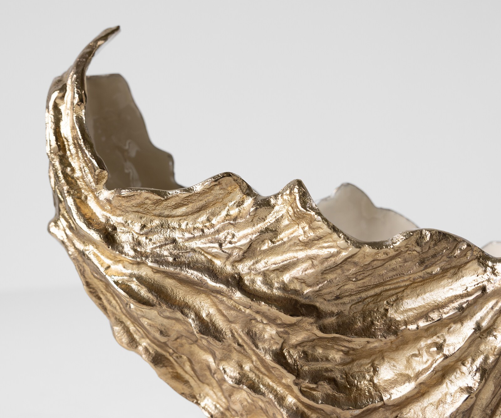 Coupe décorative Maris l52 x P15 x H28 cm Aluminium Champagner Ivory Faite main 3