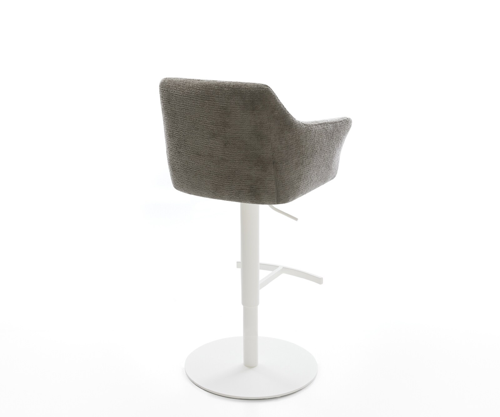 Chaise-de-bar Yulo-Flex Bouclé doux Boue Pied pivotant réglable en hauteur blanc Blanc 5