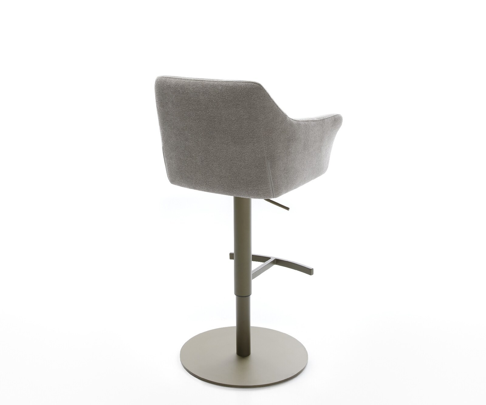 Chaise-de-bar Yulo-Flex Tissu structuré doux Gris Pied pivotant réglable en hauteur couleur titane Couleur titane 5