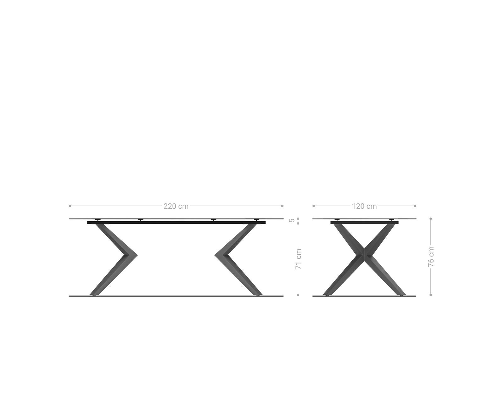 Table à manger Edge Ovale 220x120 Céramique Iris FMG Onice Oro Lucidato Nature​ Zenthara anguleux Acier inoxydable 6