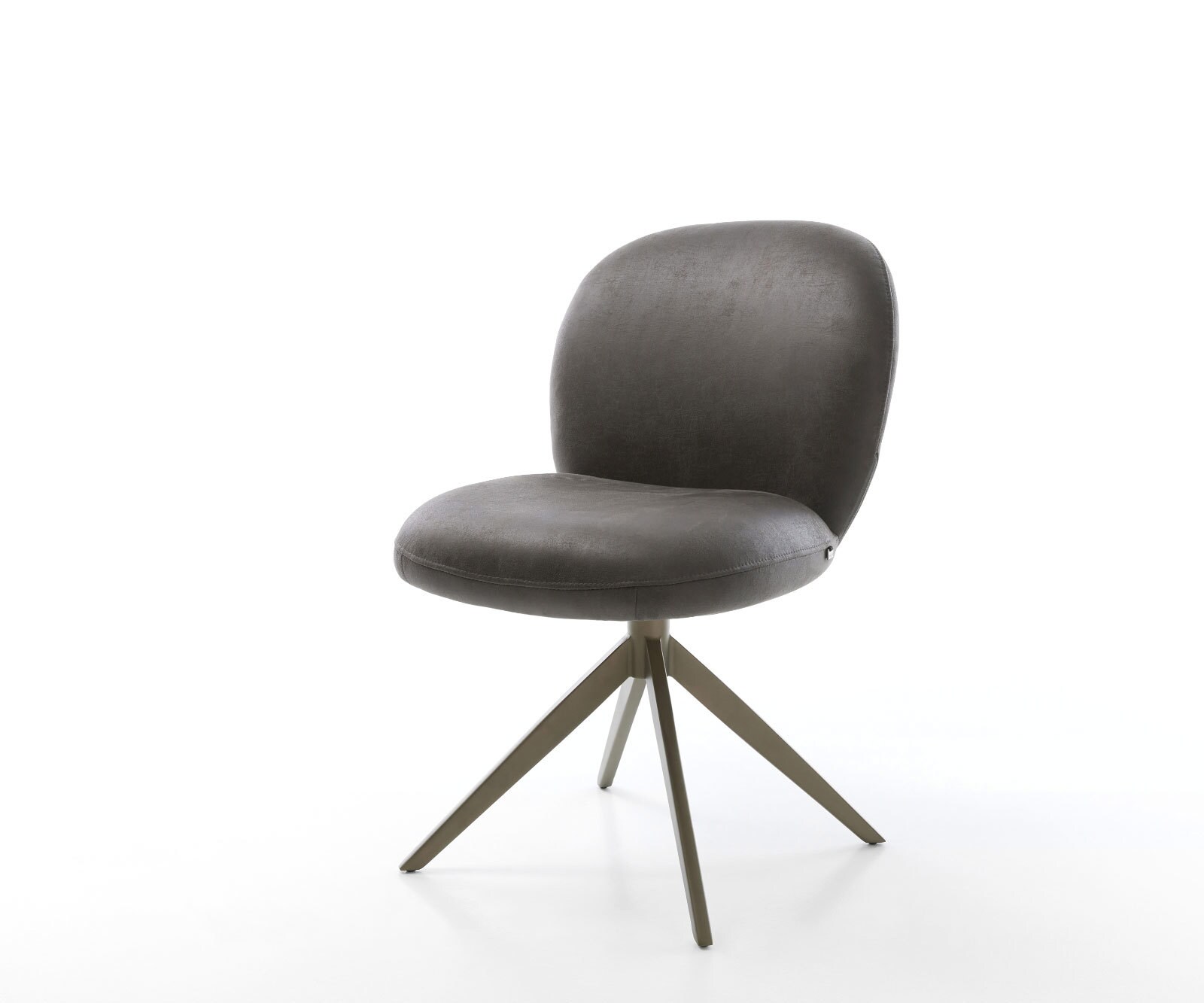 Chaise-pivotante Nube-Flex microvelours anthracite vintage pied croisé large aspect titane pivotement sur 360° fonction bascule ressorts ensachés