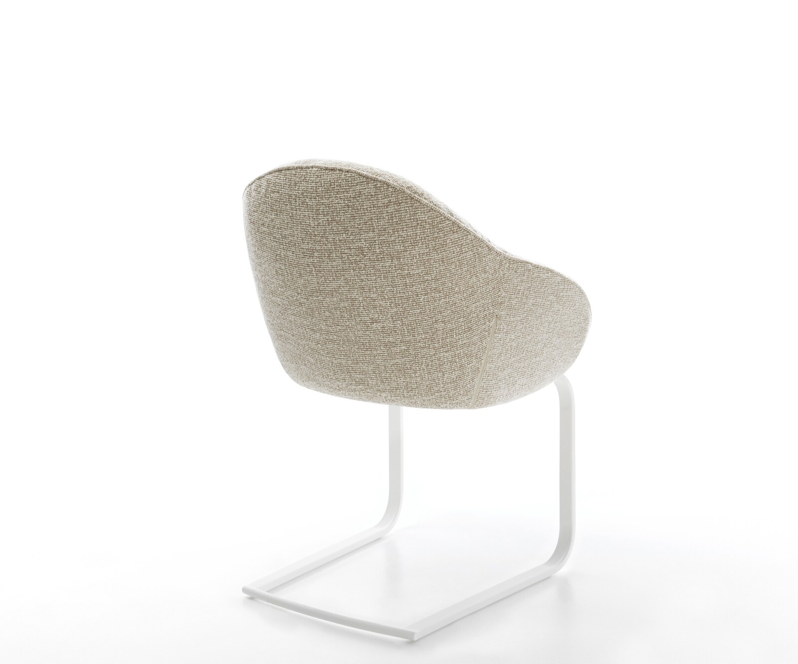 Cantilever Gaio-Flex tissu tissé doux beige pied cantilever plat blanc 4
