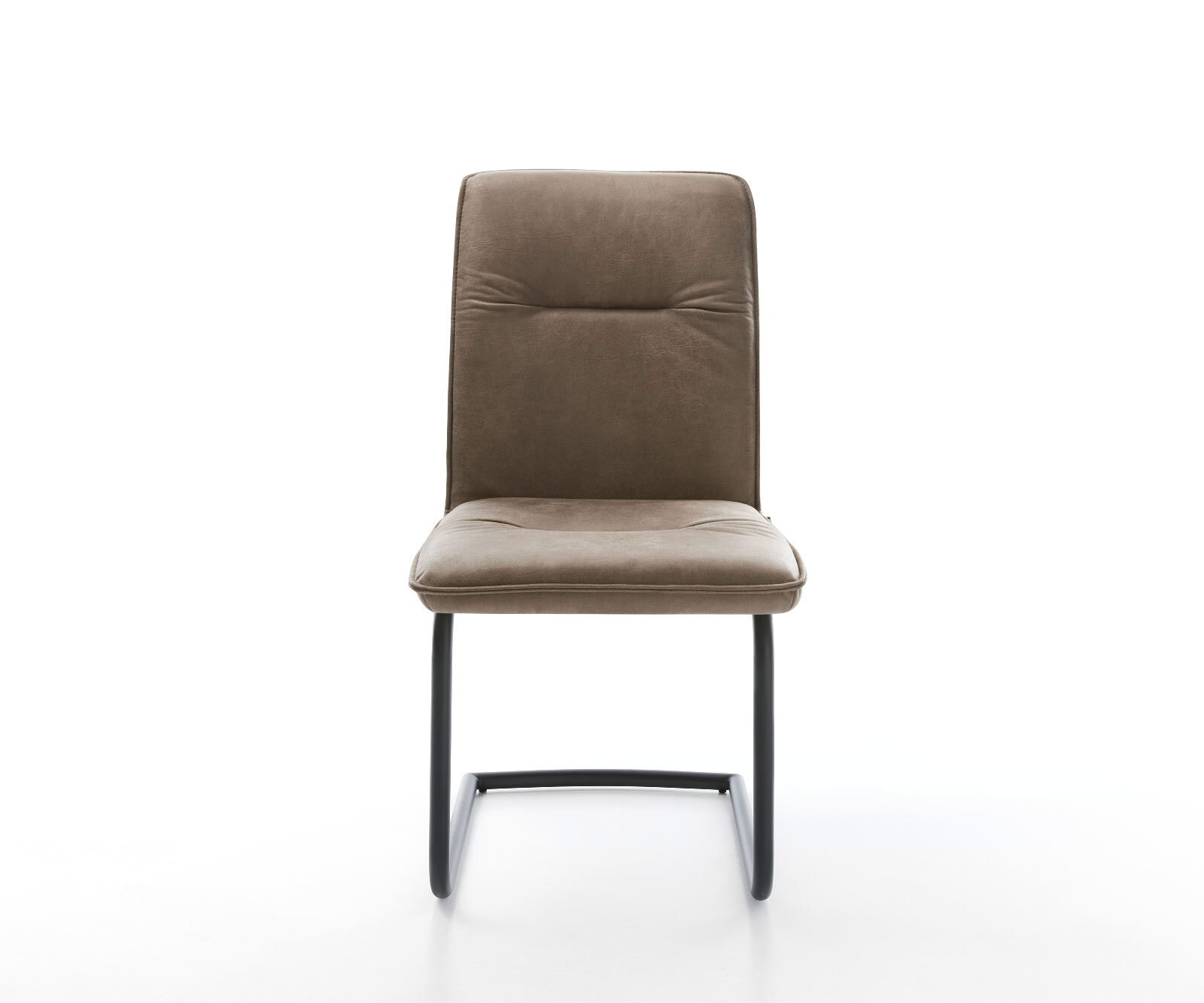 Cantilever Vinjo-Flex microvelours taupe vintage pied cantilever rond noir 1 Cantilever Vinjo-Flex microvelours taupe vintage pied cantilever rond noir 1