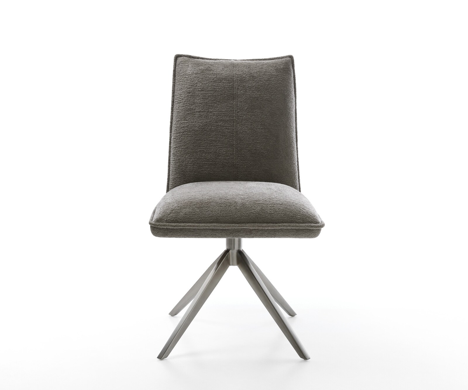 Chaise-pivotante Lelio-Flex bouclé doux couleur boue pied croisé large grafiete pivotement sur 360° fonction bascule resorts ensachés 2