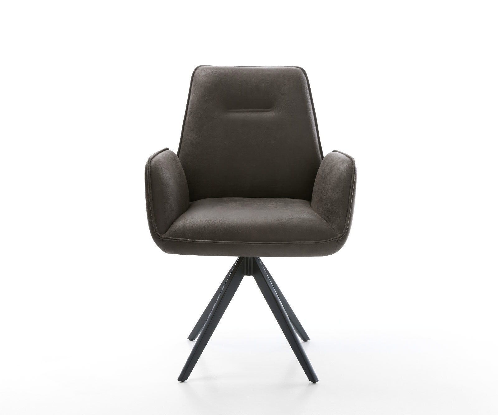 Chaise-de-salle-à-manger Zoa-Flex microvelours anthracite vintage pied croisé angulaire noir ressorts ensachés 1 Chaise-de-salle-à-manger Zoa-Flex microvelours anthracite vintage pied croisé angulaire noir ressorts ensachés 1