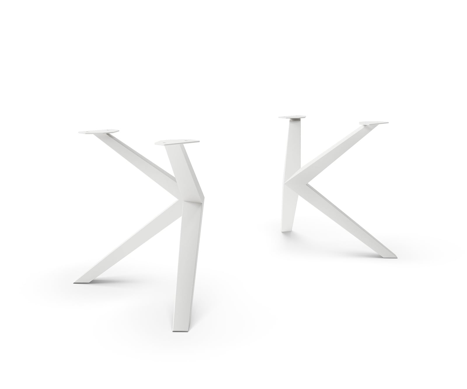 Pieds-de-table Zenthara anguleux métal blanc (lot de 2) Pieds-de-table Zenthara anguleux métal blanc (lot de 2)