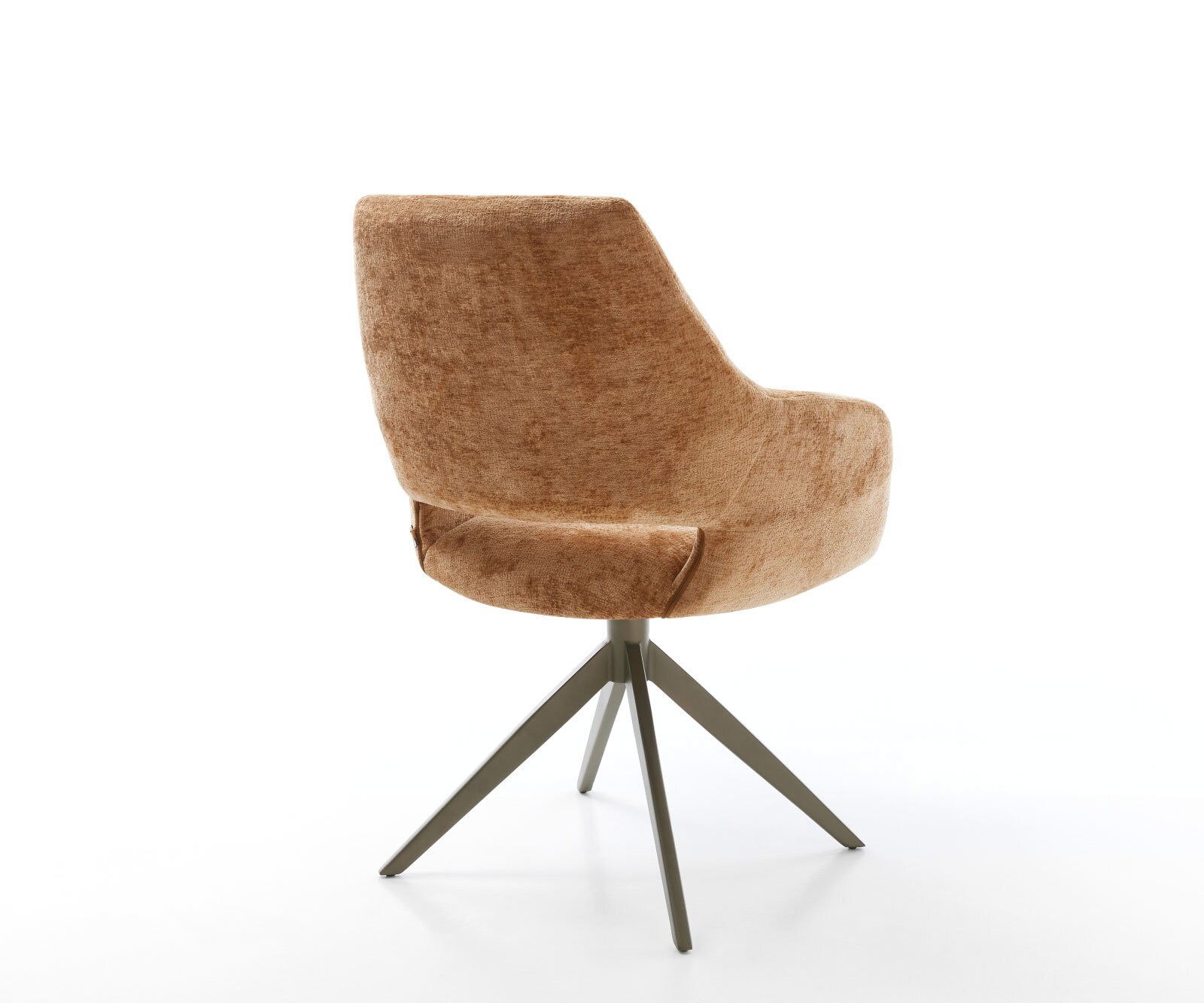 Chaise-pivotante Yago-Flex avec accoudoirs chenille rouille pied croisé large aspect titane pivotement sur 360° fonction bascule ressorts ensachés 4 Chaise-pivotante Yago-Flex avec accoudoirs chenille rouille pied croisé large aspect titane pivotement sur 360° fonction bascule ressorts ensachés 4