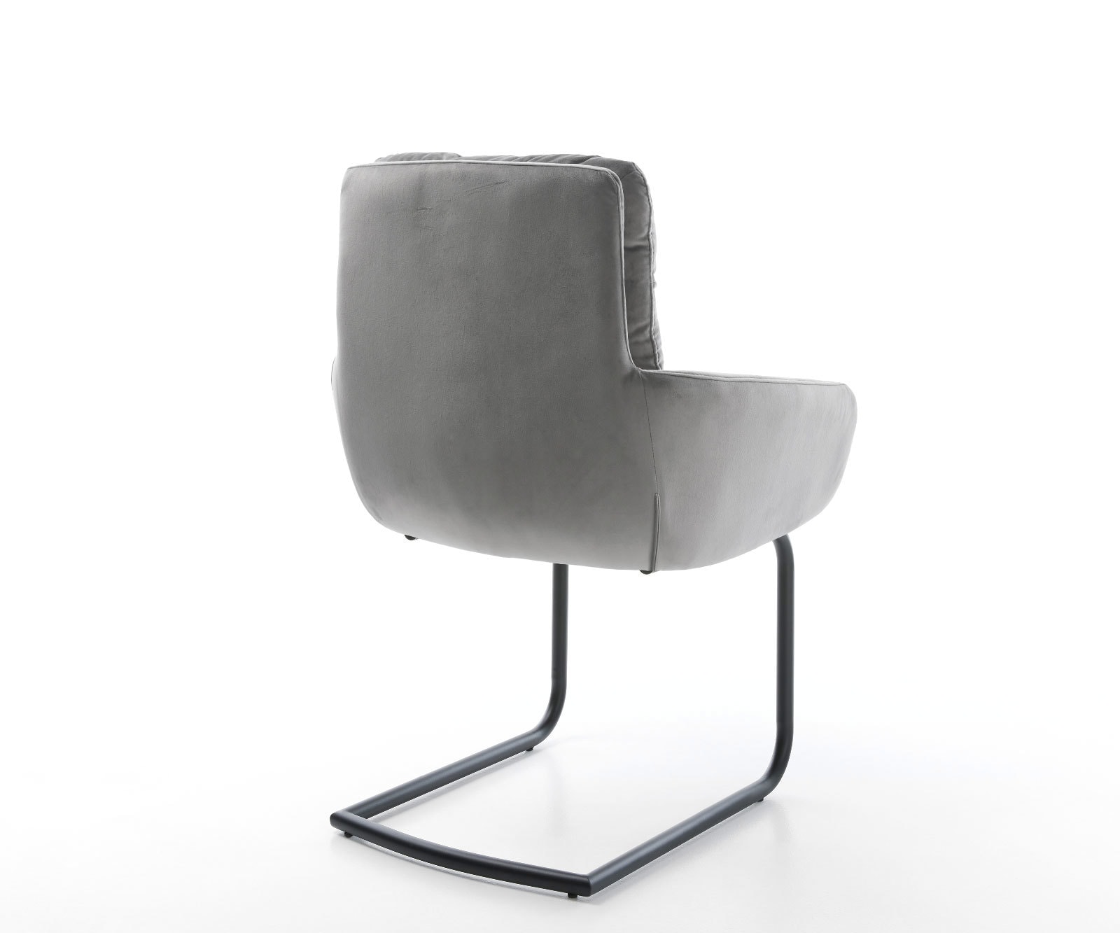 Cantilever Abelia-Flex avec accoudoirs velours gris pied cantilever rond noir 4 Cantilever Abelia-Flex avec accoudoirs velours gris pied cantilever rond noir 4