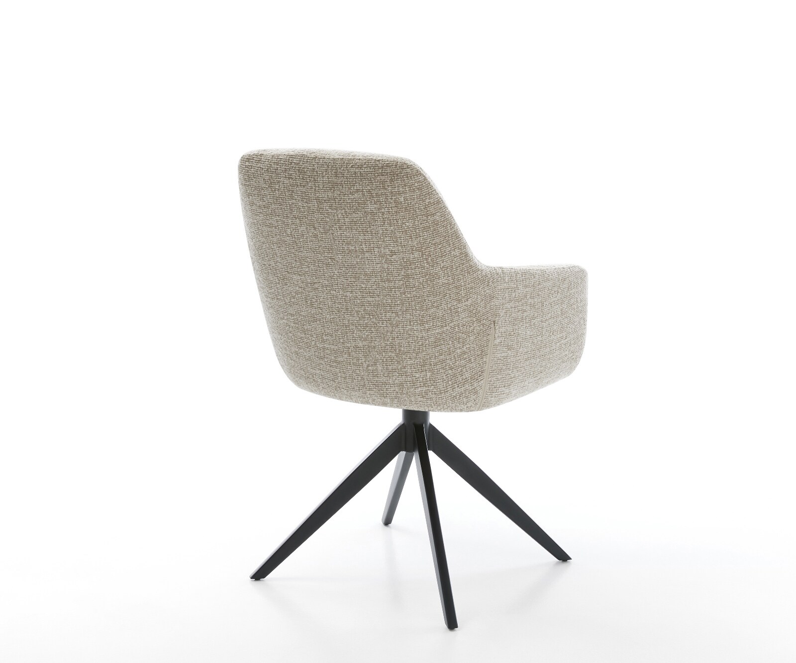 Chaise-pivotante Pejo-Flex tissu tissé doux beige pied croisé large noir pivotement sur 360° fonction bascule resorts ensachés 5