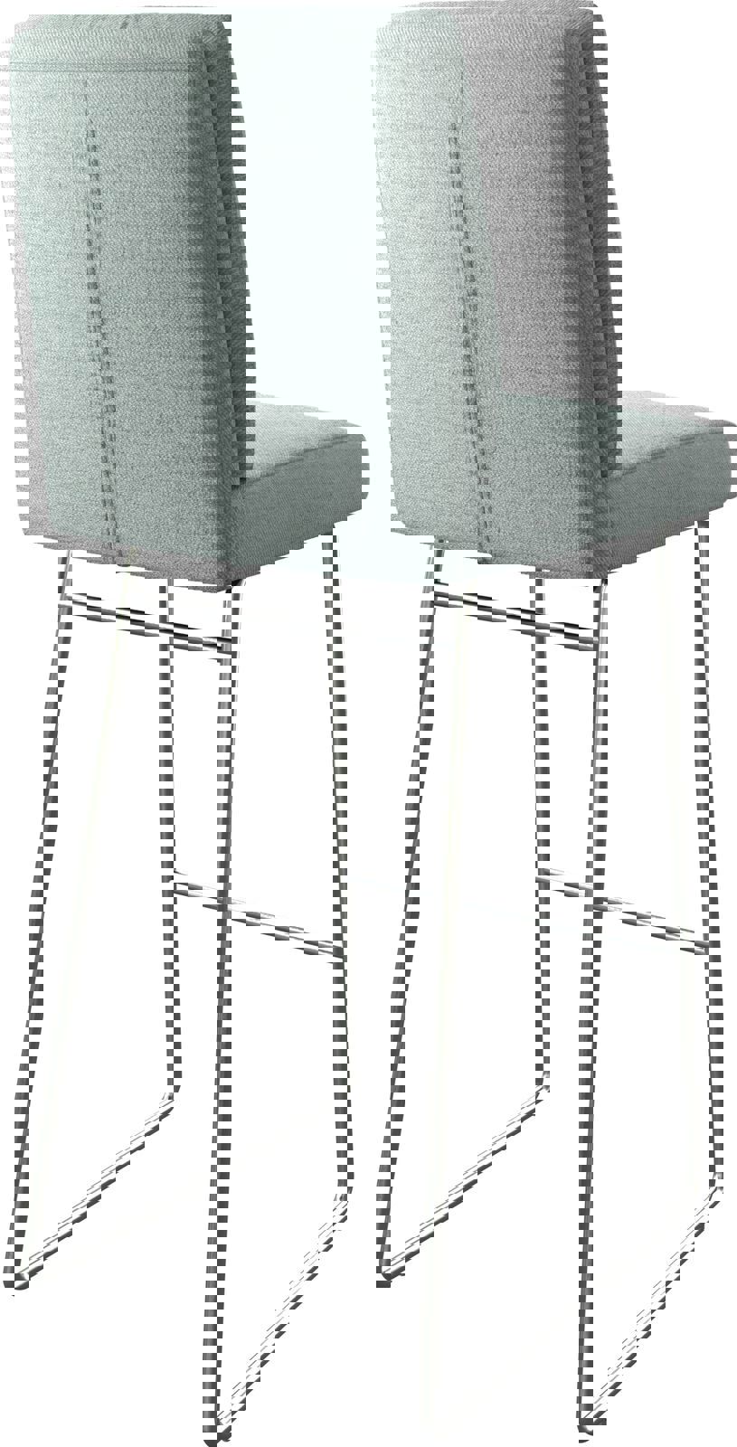 Chaise-de-bar Pela-Flex rayures menthe cadre de patins acier inoxydable 4
