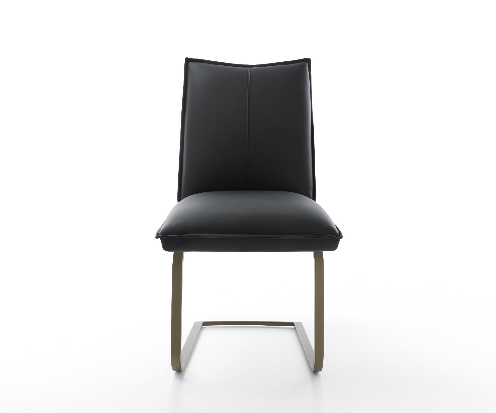 Cantilever Lelio-Flex cuir de vache noir pied cantilever plat aspect titane ressorts ensachés 2