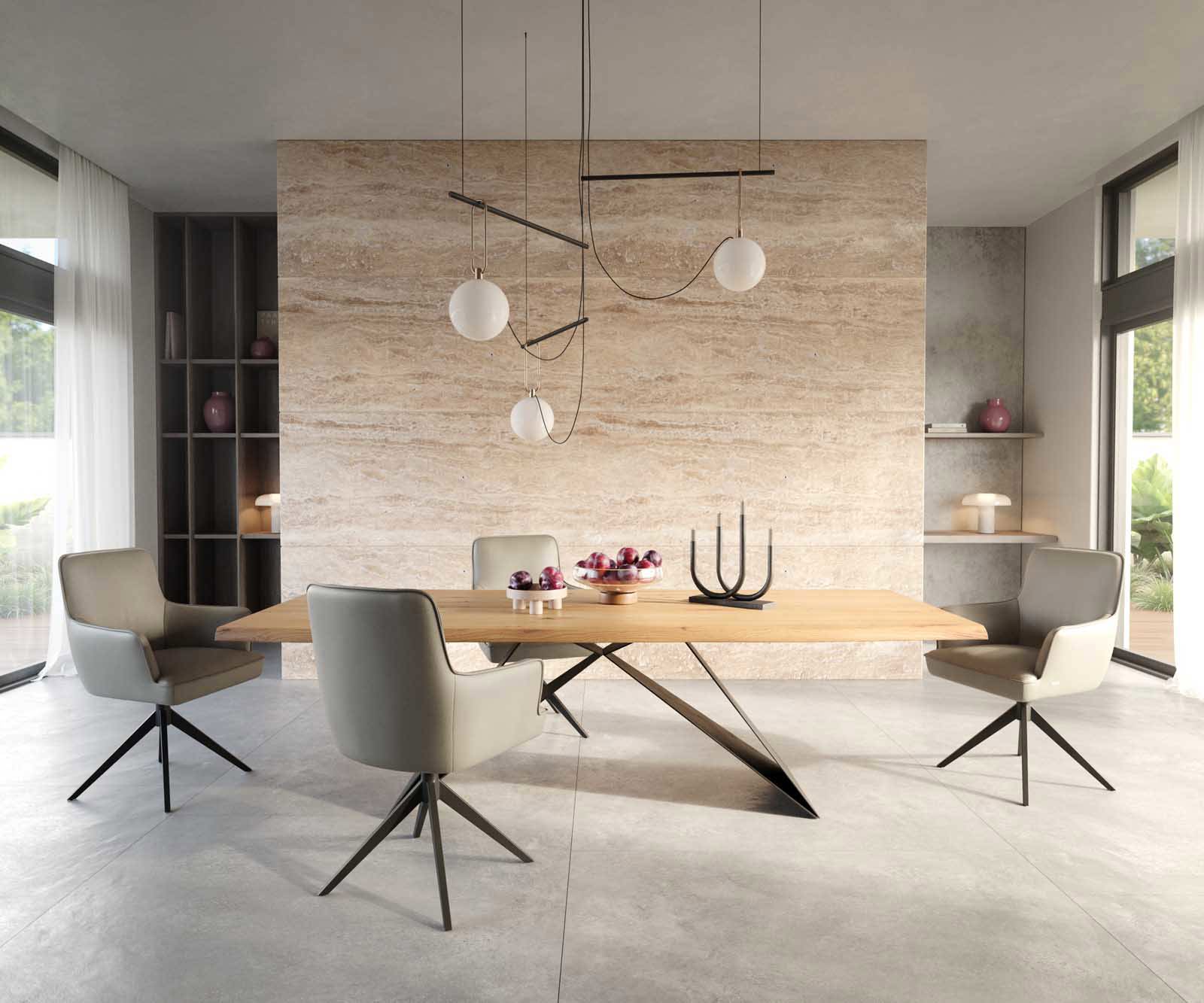 Chaise-pivotante Heira-Flex avec accoudoirs cuir de vache couleur boue pied croisé large noir pivotement sur 360° ressorts ensachés 4 Chaise-pivotante Heira-Flex avec accoudoirs cuir de vache couleur boue pied croisé large noir pivotement sur 360° ressorts ensachés 4