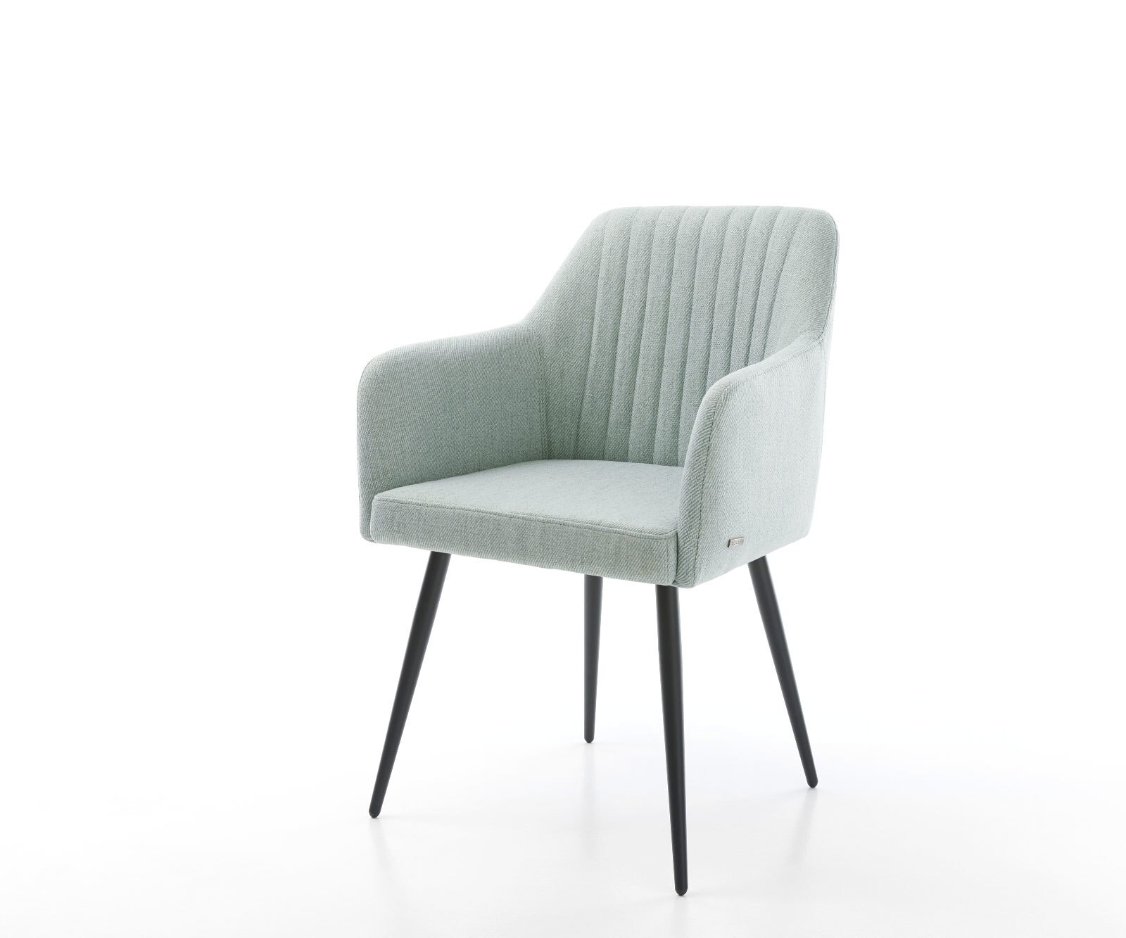 Chaise-de-salle-à-manger Greg-Flex rayures Vert menthe 4 pieds coniques noir