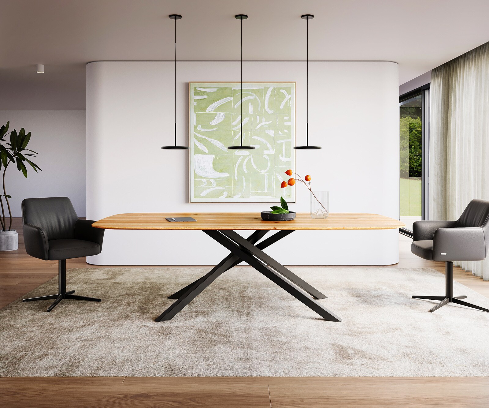 Table-à-manger Edge bord suisse bois massif Boot