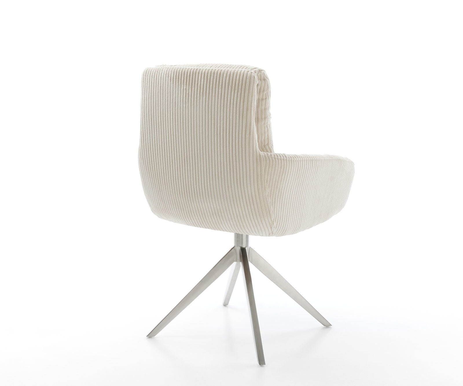 Chaise-pivotante Abelia-Flex côtelé beige pied croisé large acier inoxydable brossé pivotement sur 360° fonction bascule 4 Chaise-pivotante Abelia-Flex côtelé beige pied croisé large acier inoxydable brossé pivotement sur 360° fonction bascule 4