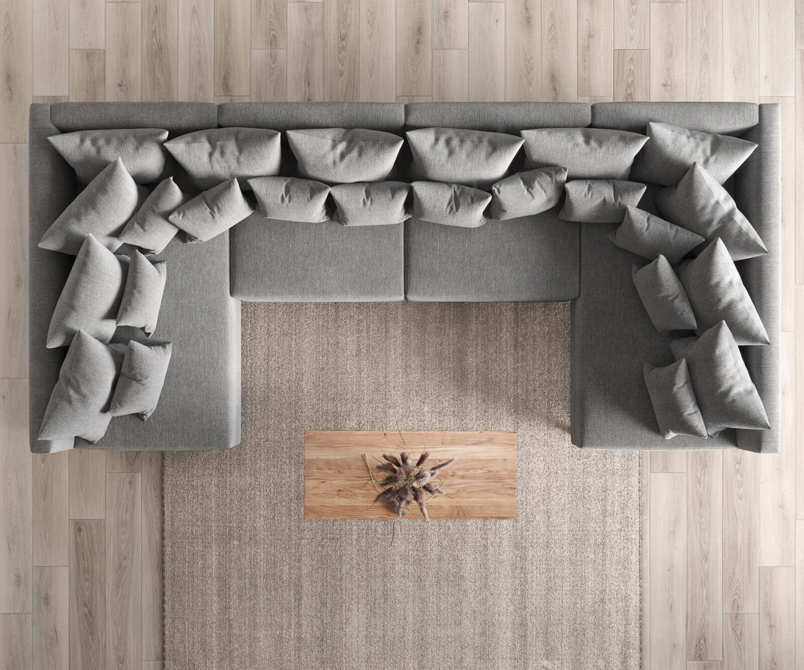 Canapé Clovis XL gris tissu plat module sofa 5 Canapé Clovis XL gris tissu plat module sofa 5