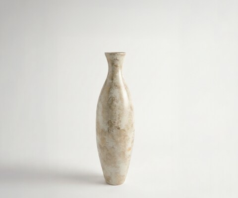 Vase Nuvia l20 x P20 x H68 cm Verre Alabaster Gold Fait main