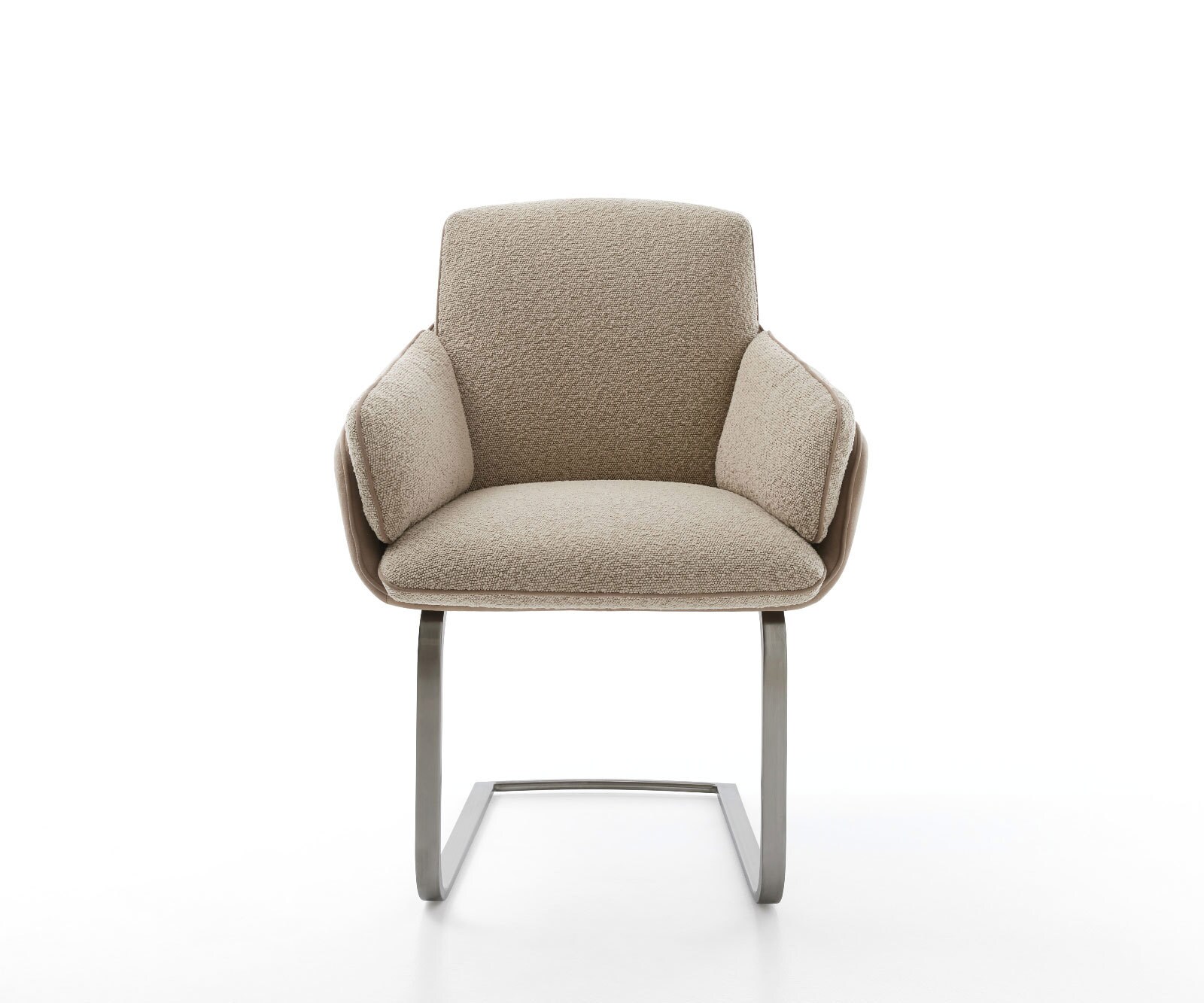 Cantilever Luan-Flex avec accoudoirs tissu mixte couleur boue pied cantilever plat grafiete 2