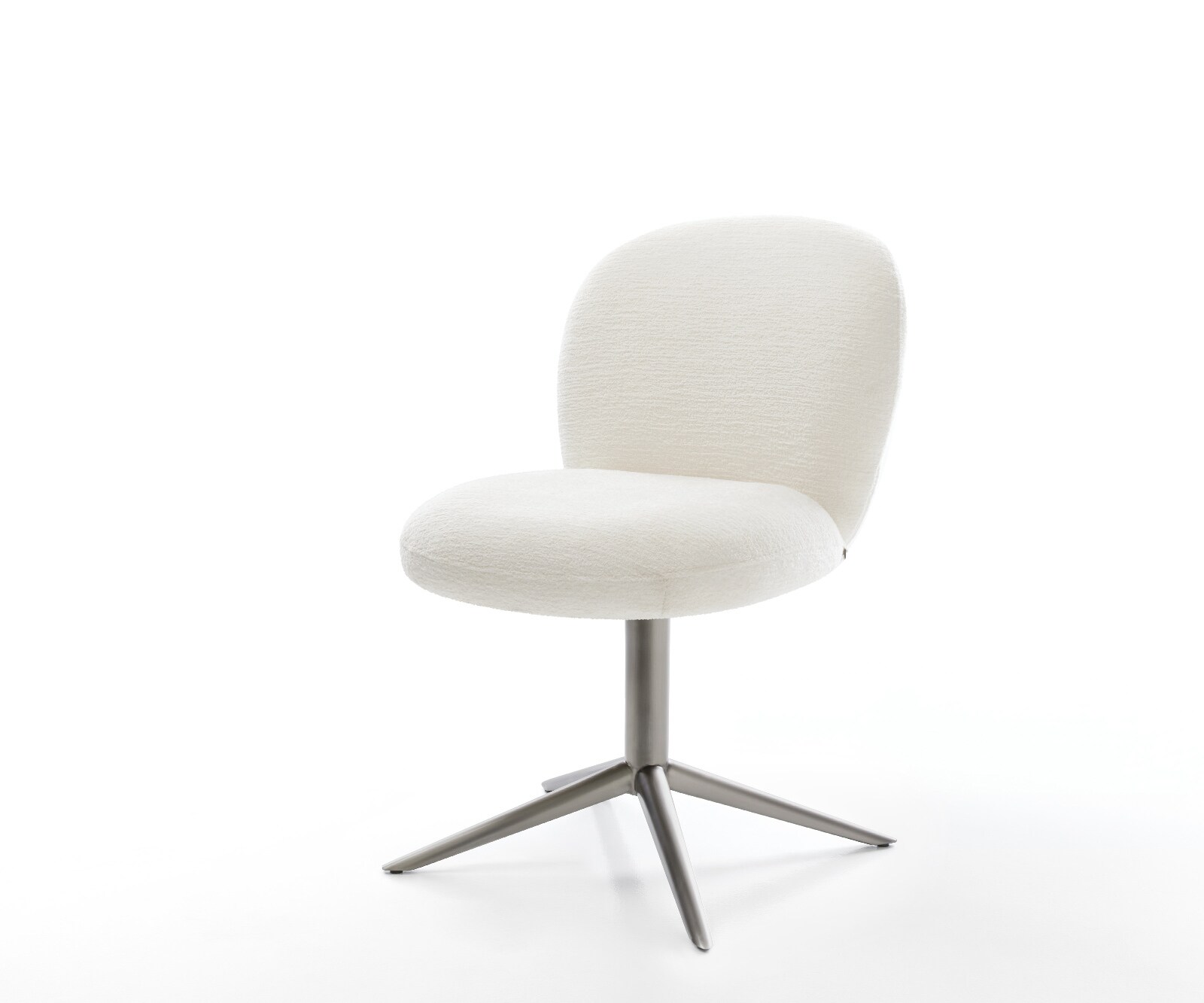 Chaise-pivotante Nube-Flex bouclé doux beige pied de chaise 4 branches grafiete pivotement sur 360° fonction bascule resorts ensachés 1