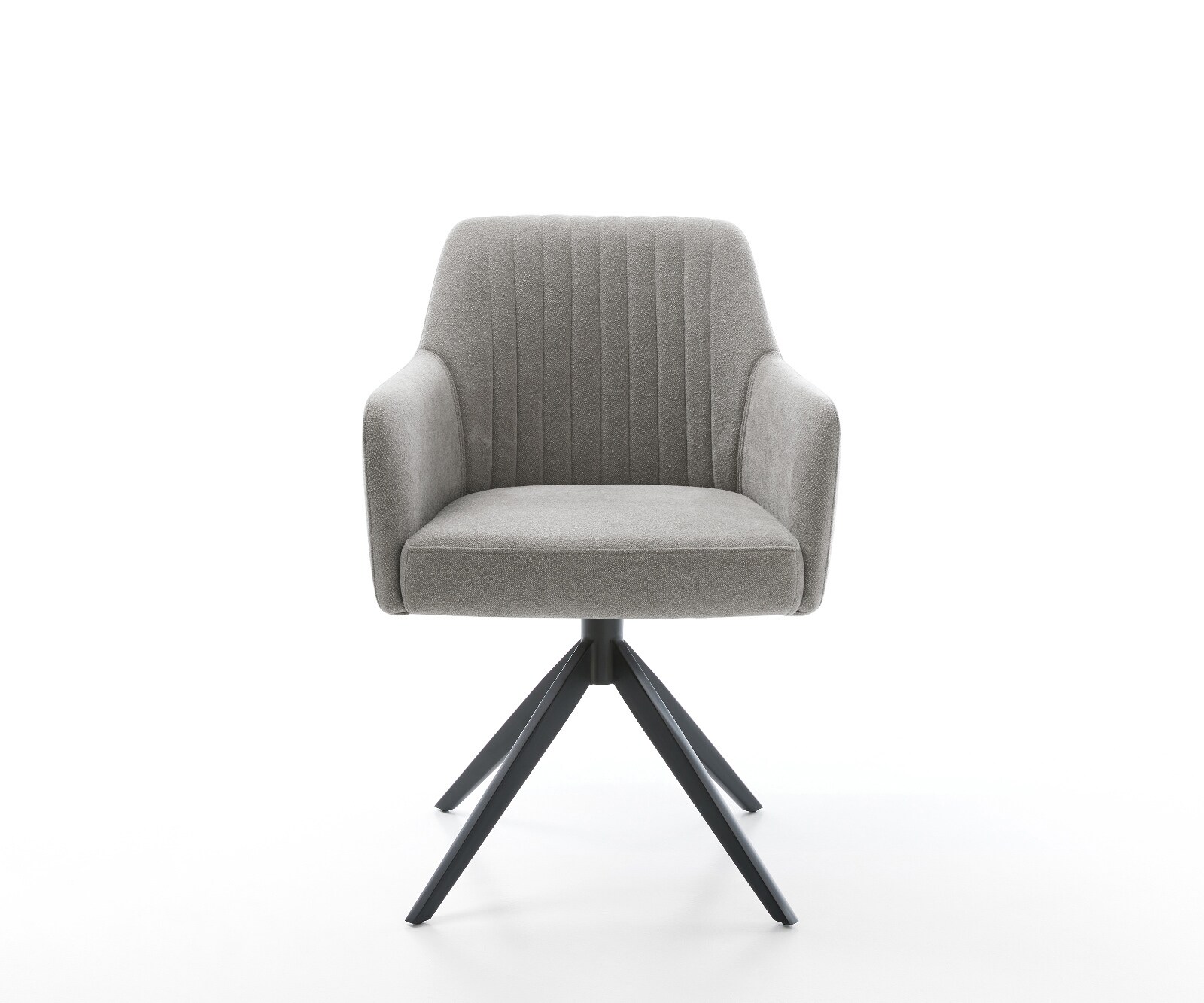 Chaise-pivotante Greg-Flex tissu structuré doux gris pied croisé large noir pivotement sur 360° fonction bascule resorts ensachés 2