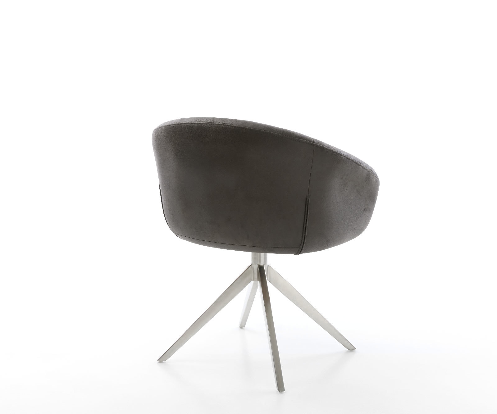 Chaise-pivotante Vinka-Flex microvelours anthracite vintage pied croisé large acier inoxydable brossé pivotement sur 360° fonction bascule ressorts ensachés 4 Chaise-pivotante Vinka-Flex microvelours anthracite vintage pied croisé large acier inoxydable brossé pivotement sur 360° fonction bascule ressorts ensachés 4