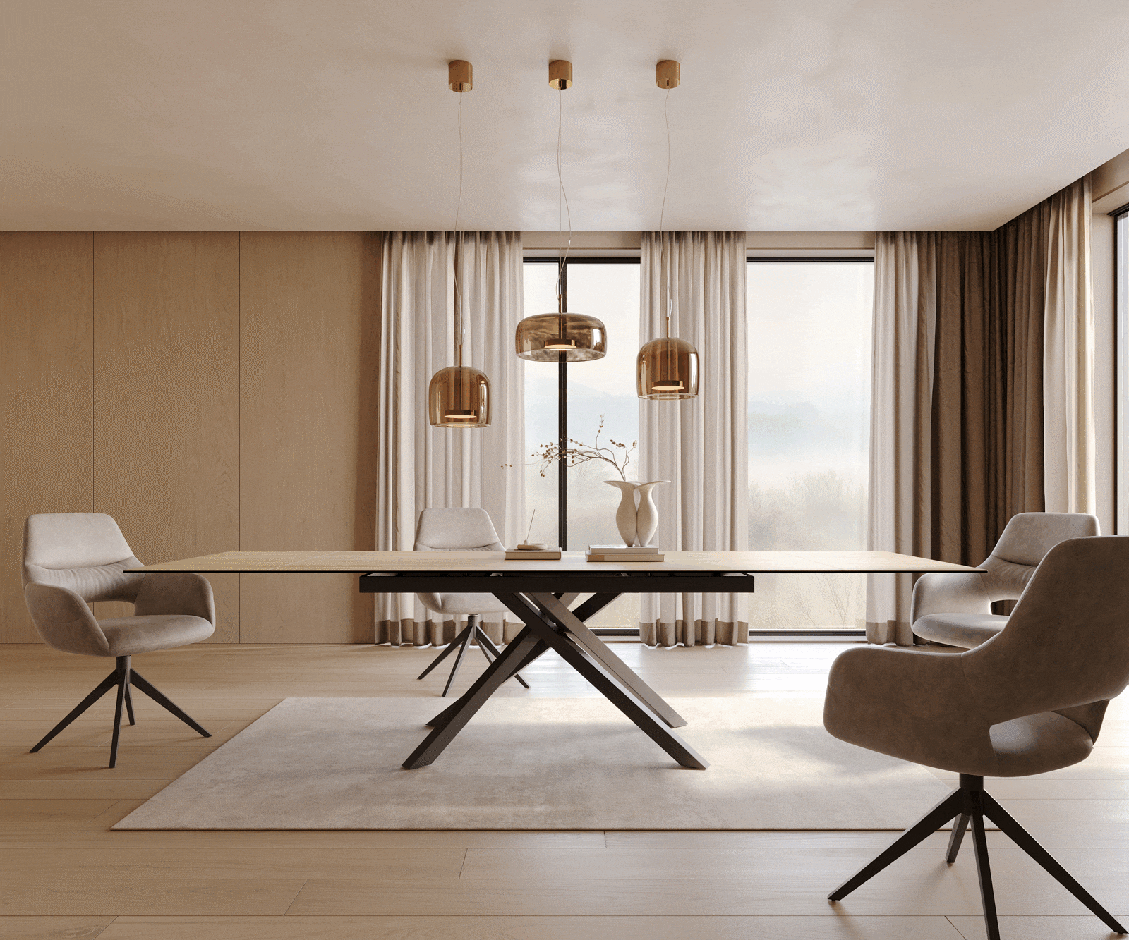 Table à manger Edge 200-300x100 céramique Laminam® Sabbia couleur chêne cadre croisé rectangulaire noir extensible 1 Table à manger Edge 200-300x100 céramique Laminam® Sabbia couleur chêne cadre croisé rectangulaire noir extensible 1