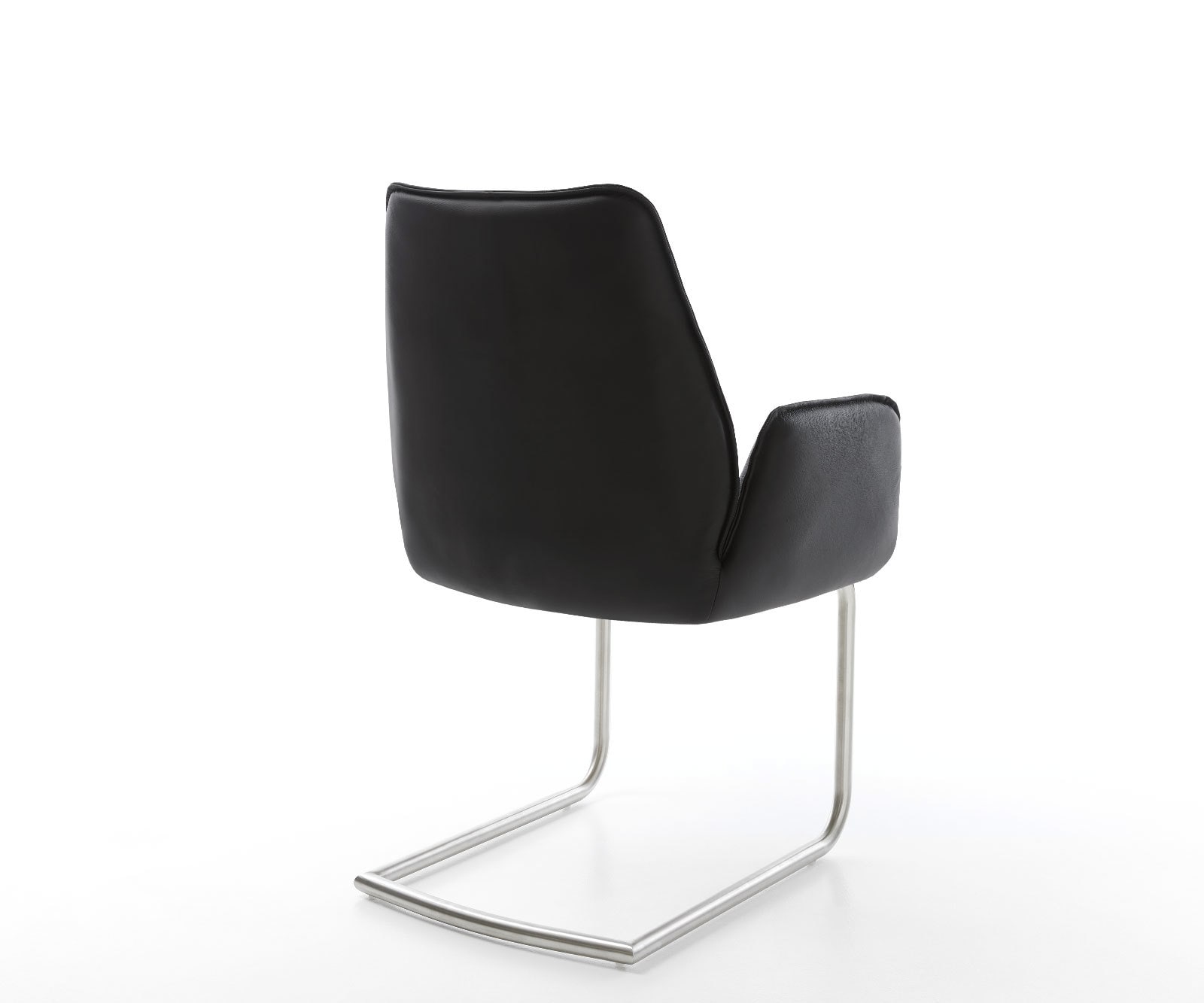 Cantilever Zoa-Flex cuir de vache noir pied cantilever rond acier inoxydable brossé ressorts ensachés 4 Cantilever Zoa-Flex cuir de vache noir pied cantilever rond acier inoxydable brossé ressorts ensachés 4