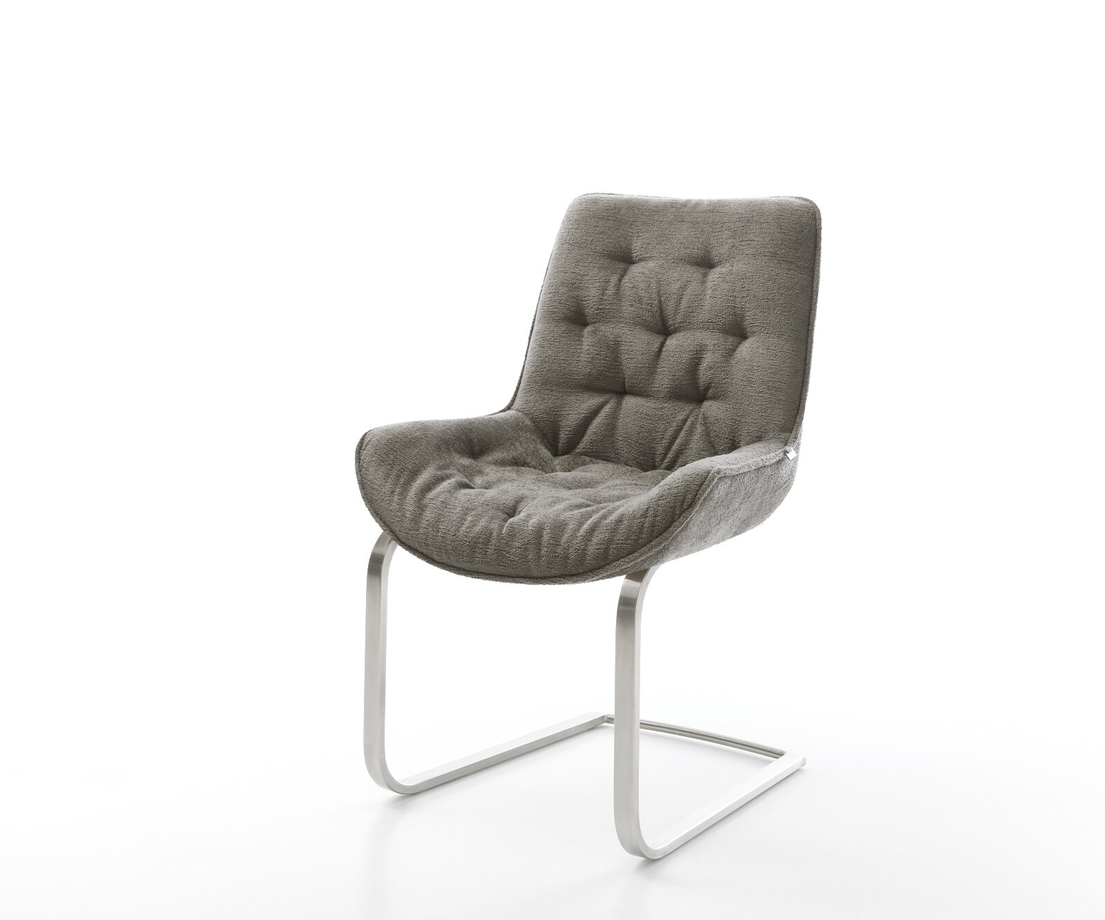 Cantilever Taimi-Flex bouclé doux couleur boue pied cantilever plat acier inoxydable 1