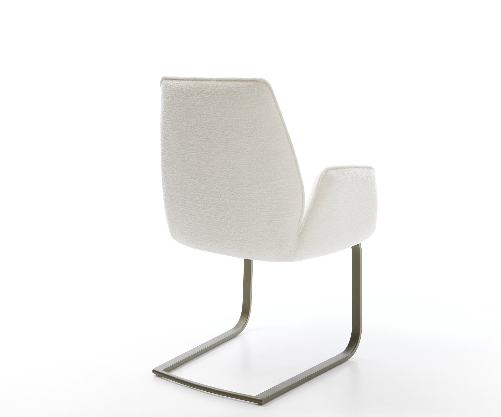 Cantilever Zoa-Flex bouclé doux beige pied cantilever plat aspect titane resorts ensachés 4