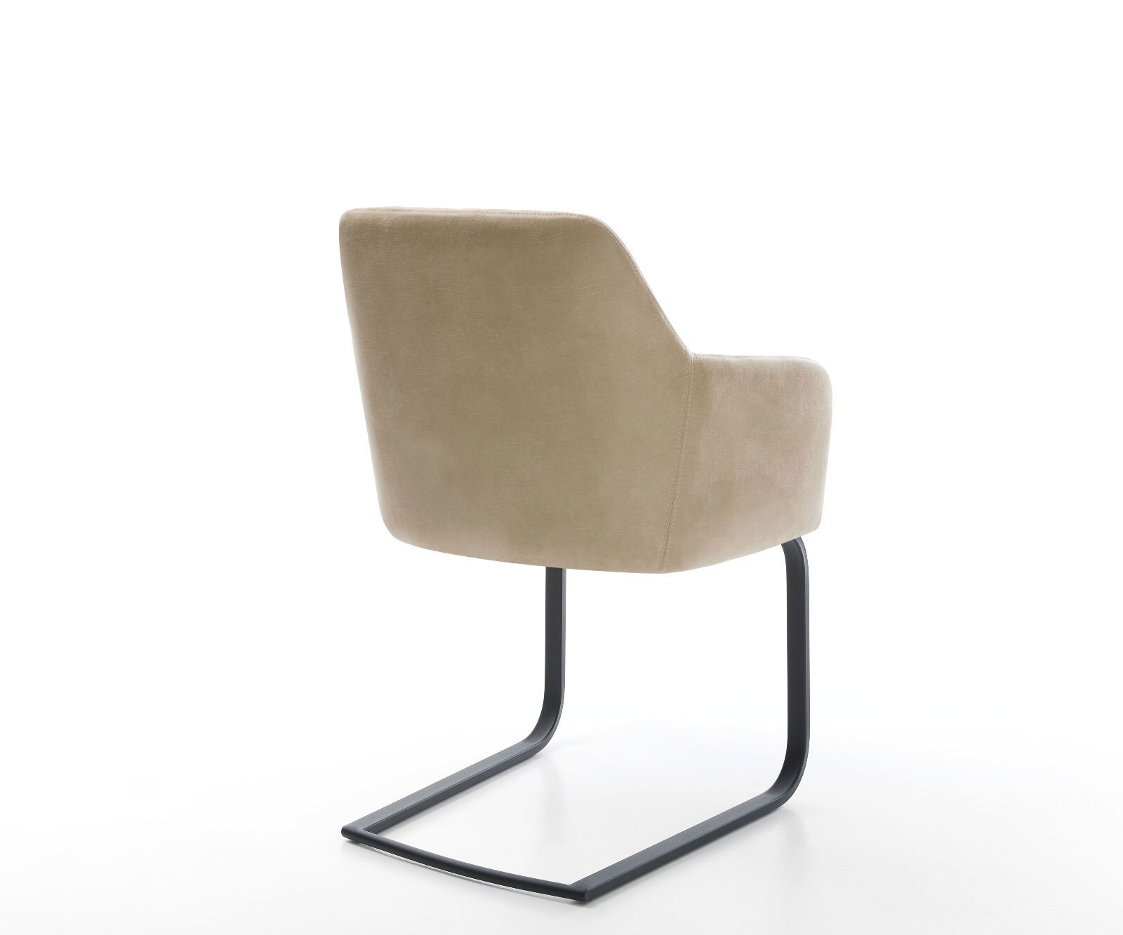 Cantilever Greg-Flex microvelours beige vintage pied cantilever plat noir ressorts ensachés 4