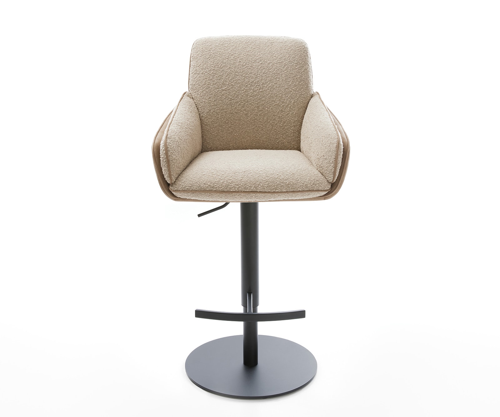 Chaise-de-bar Luan-Flex mélange de matériaux boue pied pivotant réglable en hauteur métal pivotant ressorts ensachés 2